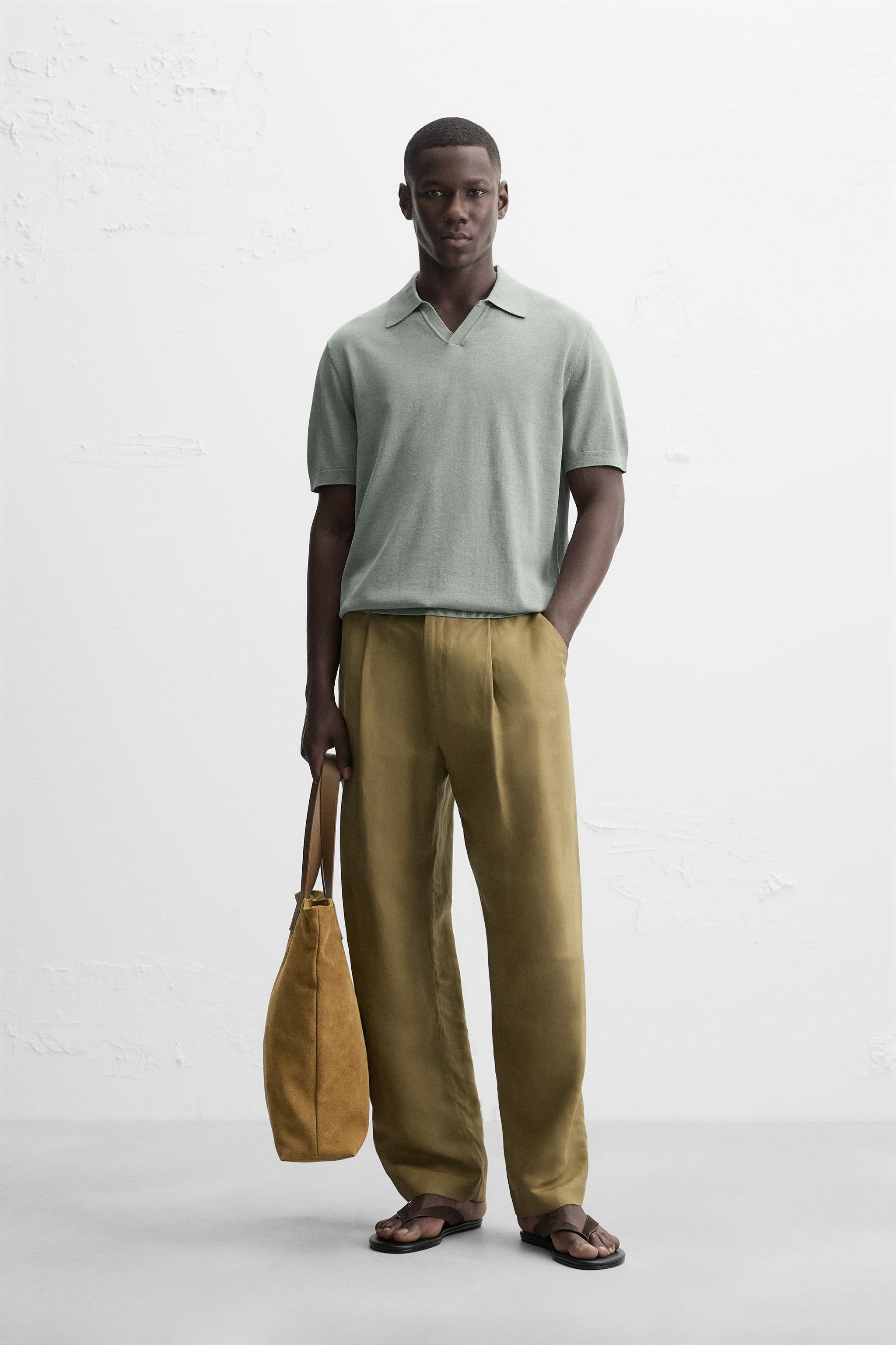 COTTON-SILK KNIT POLO SHIRT