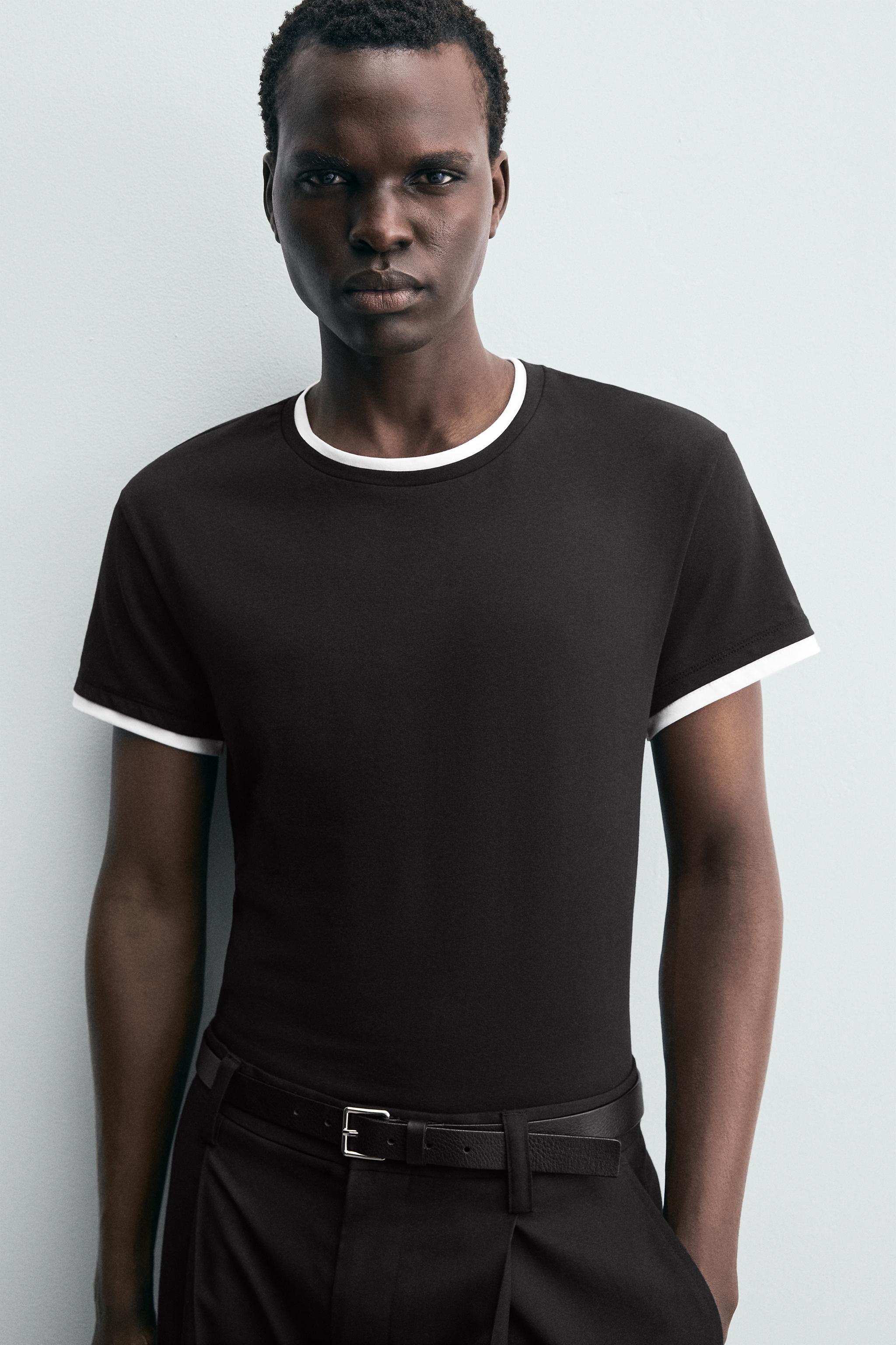 CONTRAST TRIM T-SHIRT