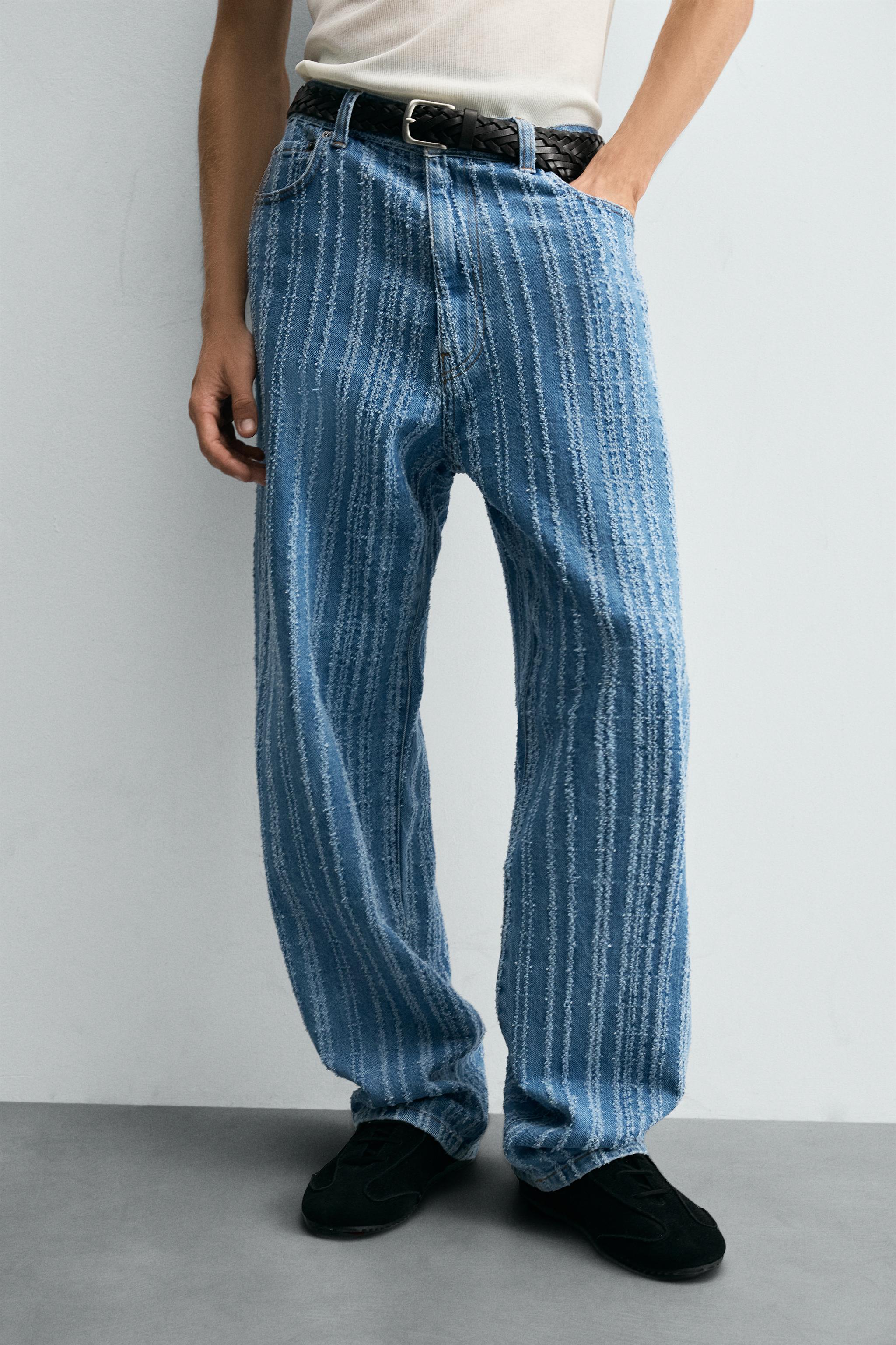 TEXTURED STRIPED JEANS