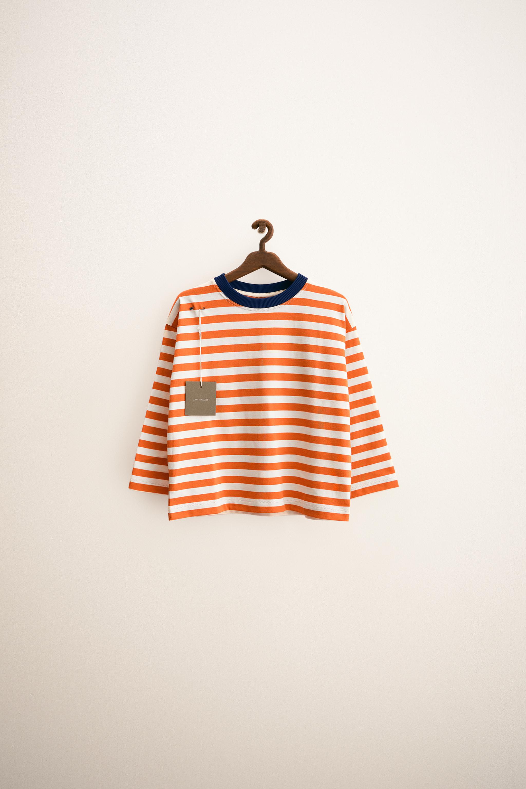 ZARA TIMELESS - STRIPED TOP WITH TRIM