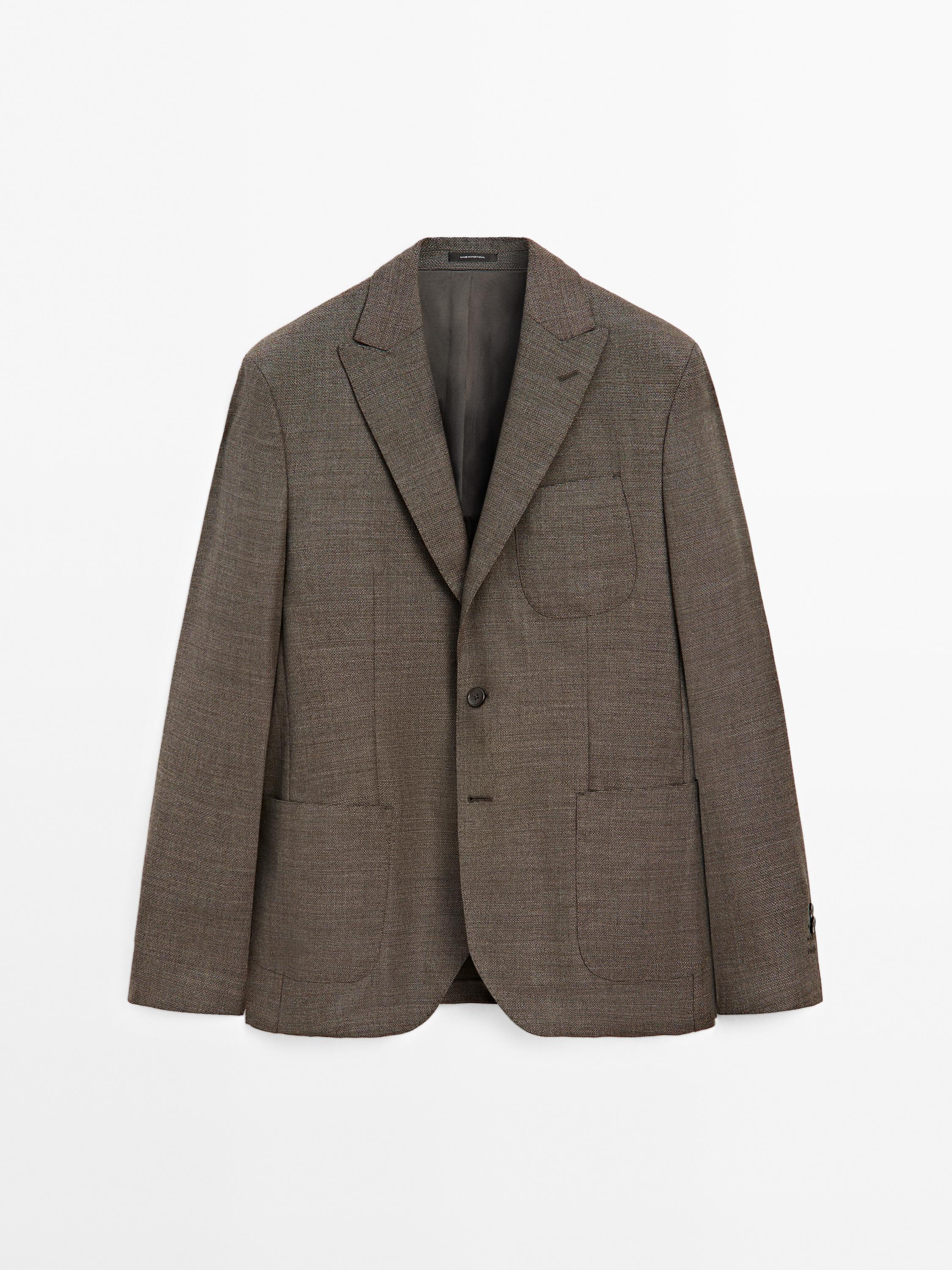100% wool textured blazer