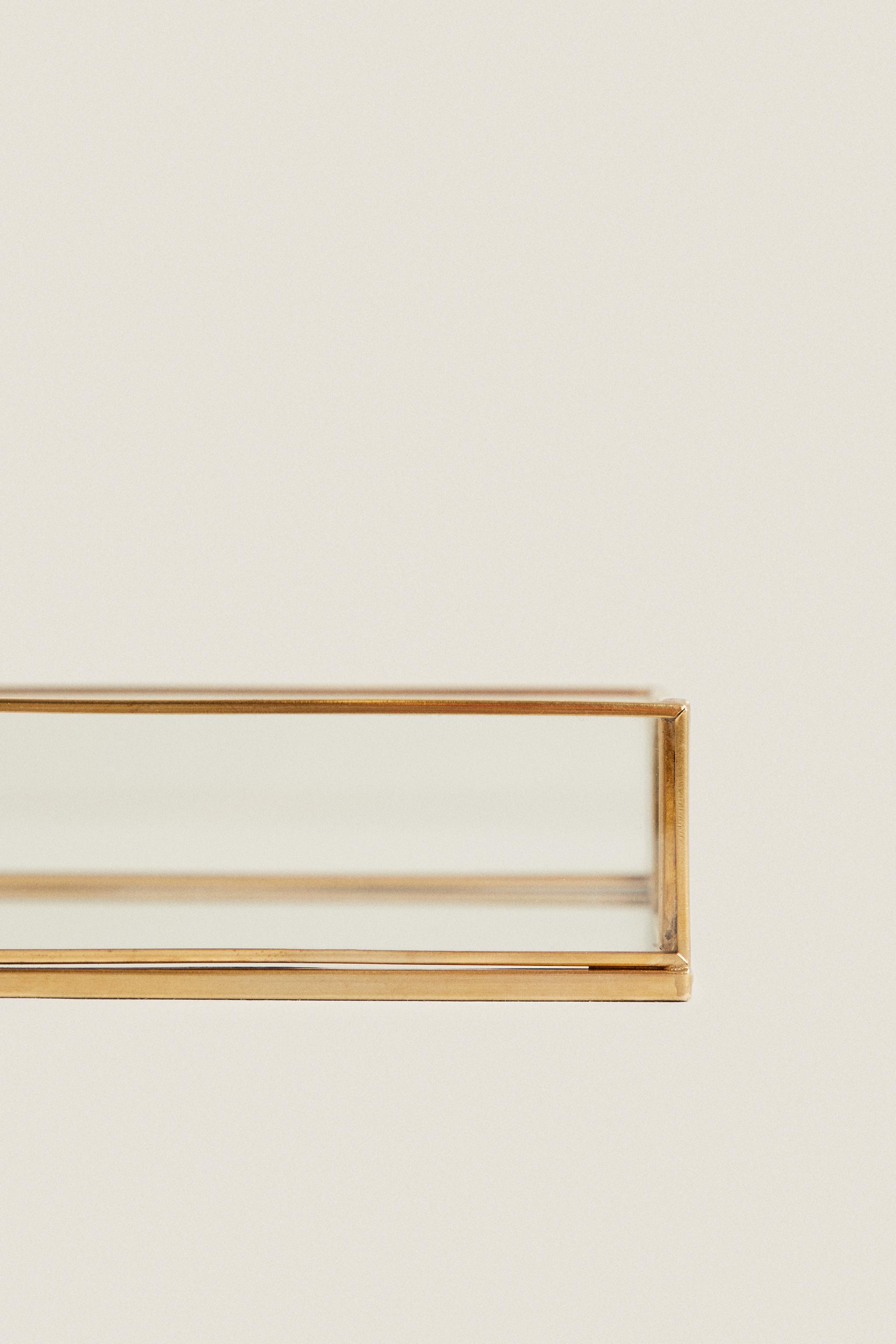 GLASS AND METAL TRAY