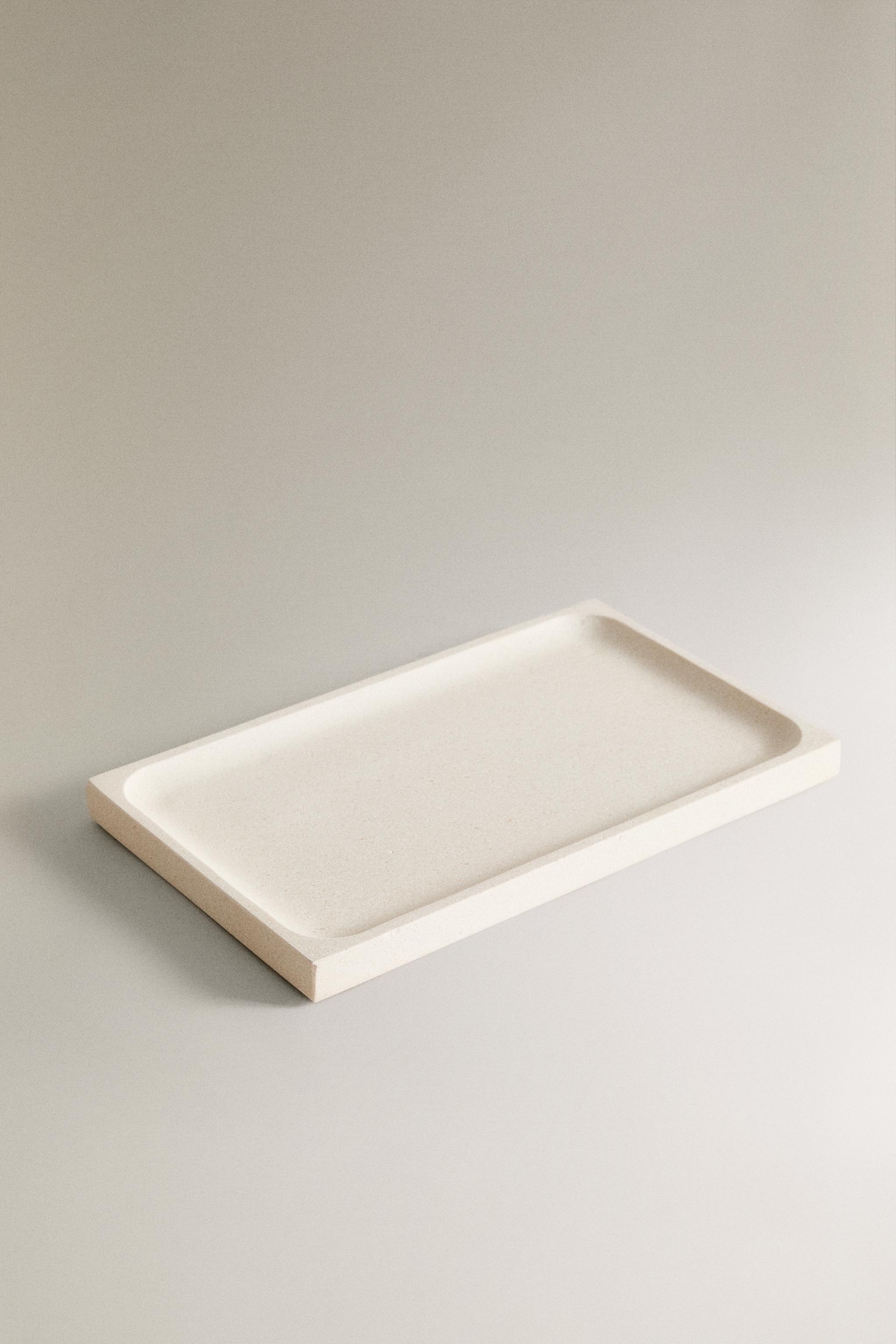 WHITE MARBLE BATHROOM TRAY