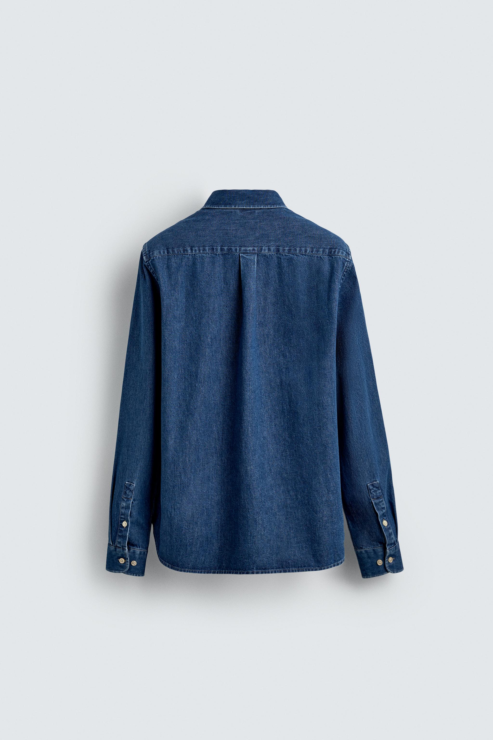 TOPSTITCHED DENIM SHIRT