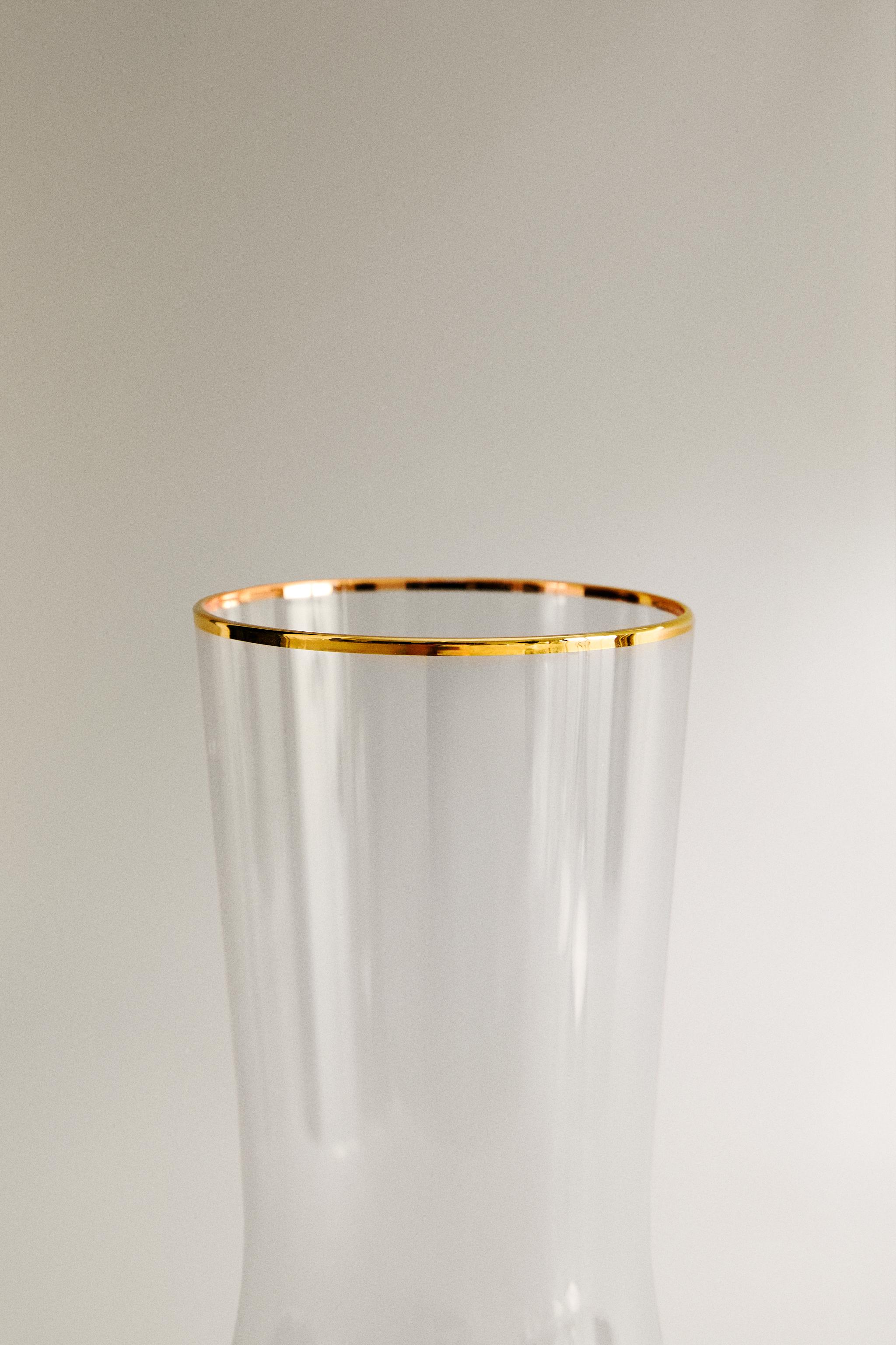 BOHEMIA CRYSTAL BOTTLE WITH A GOLDEN RIM