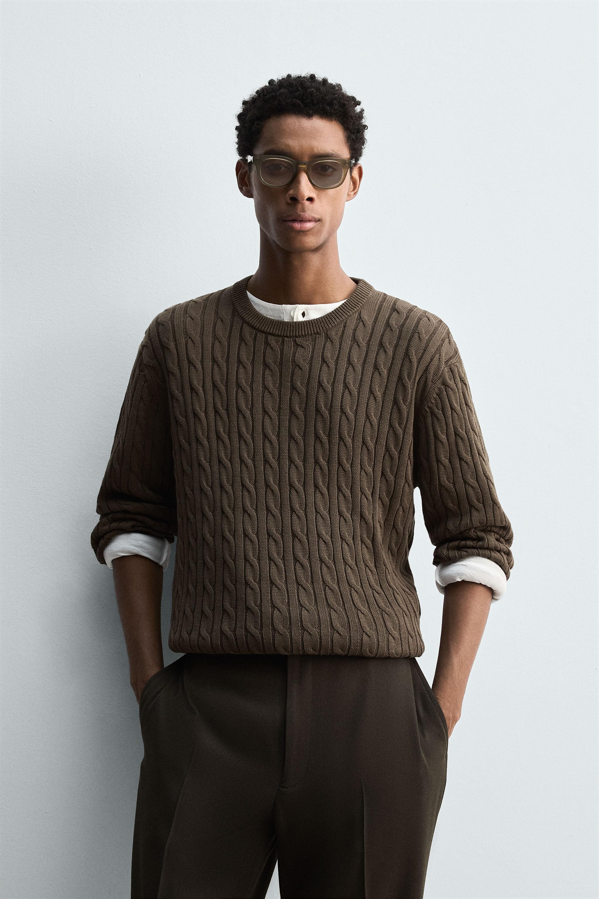 COTTON-HEMP TEXTURED SWEATER