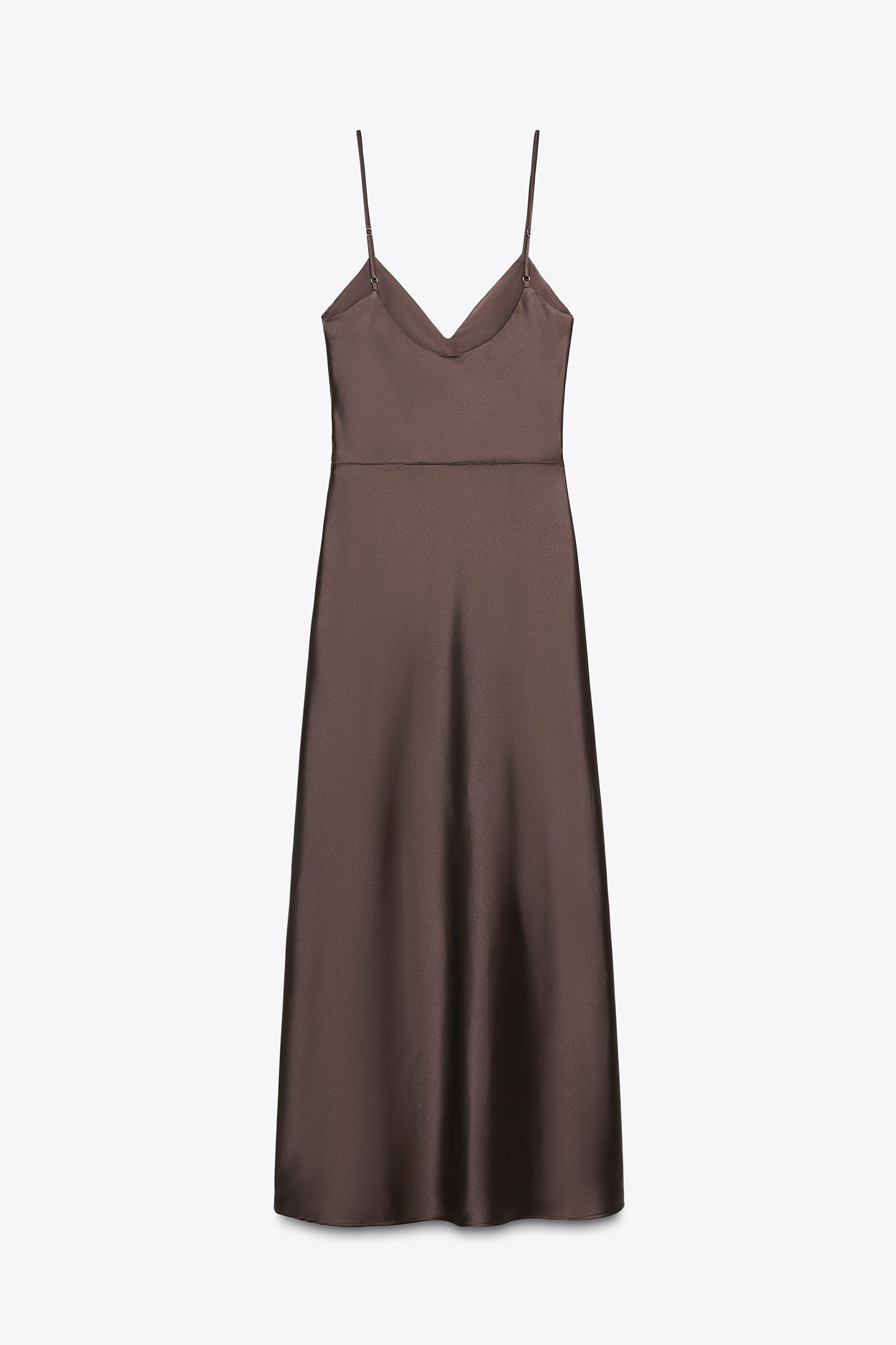RUCHED SATIN EFFECT MIDI DRESS