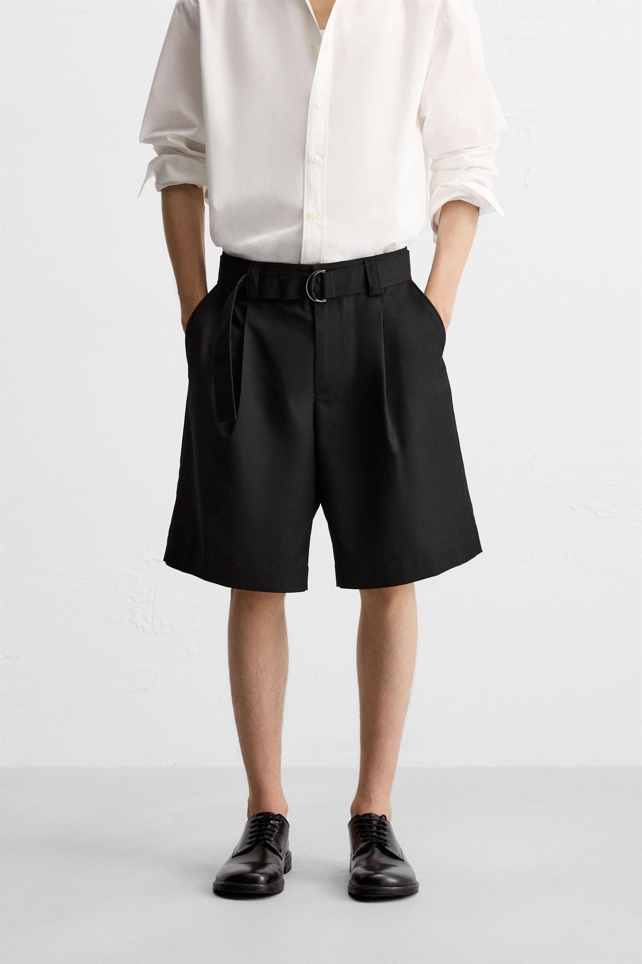 BELTED WIDE FIT BERMUDA SHORTS