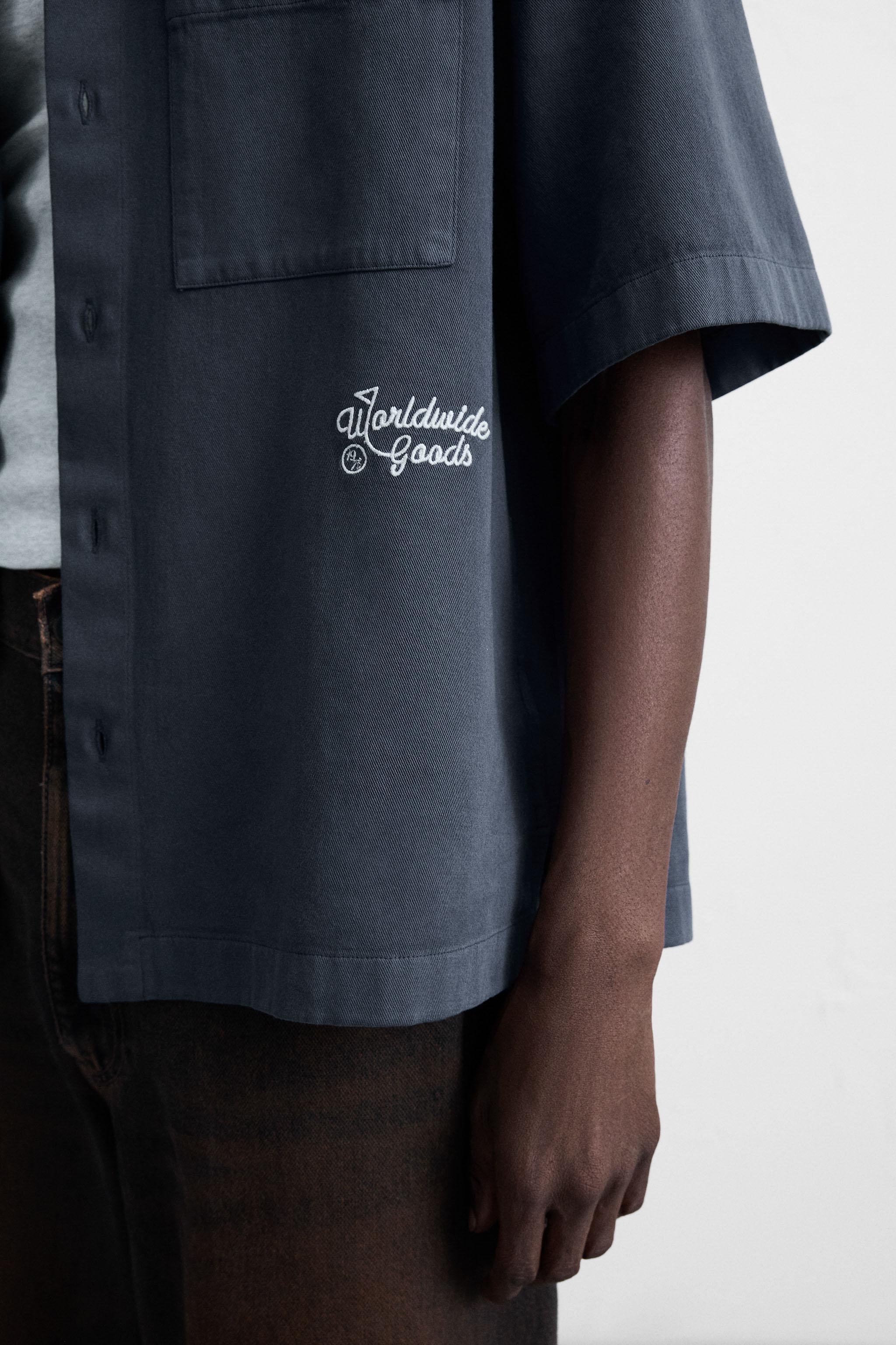 EMBROIDERED TEXTURED OVERSHIRT