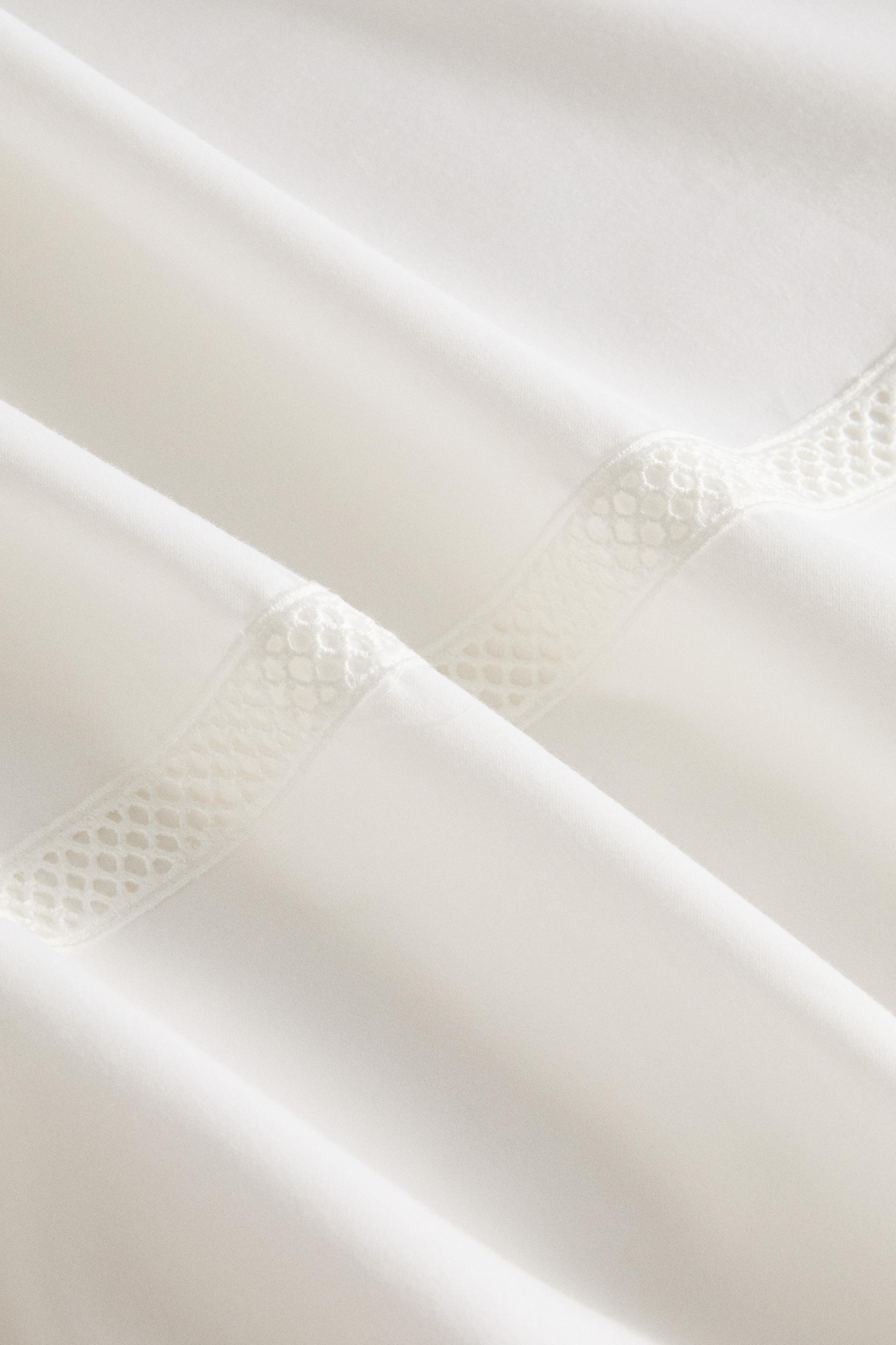 SATEEN DUVET COVER WITH EMBROIDERED HEMSTITCHING