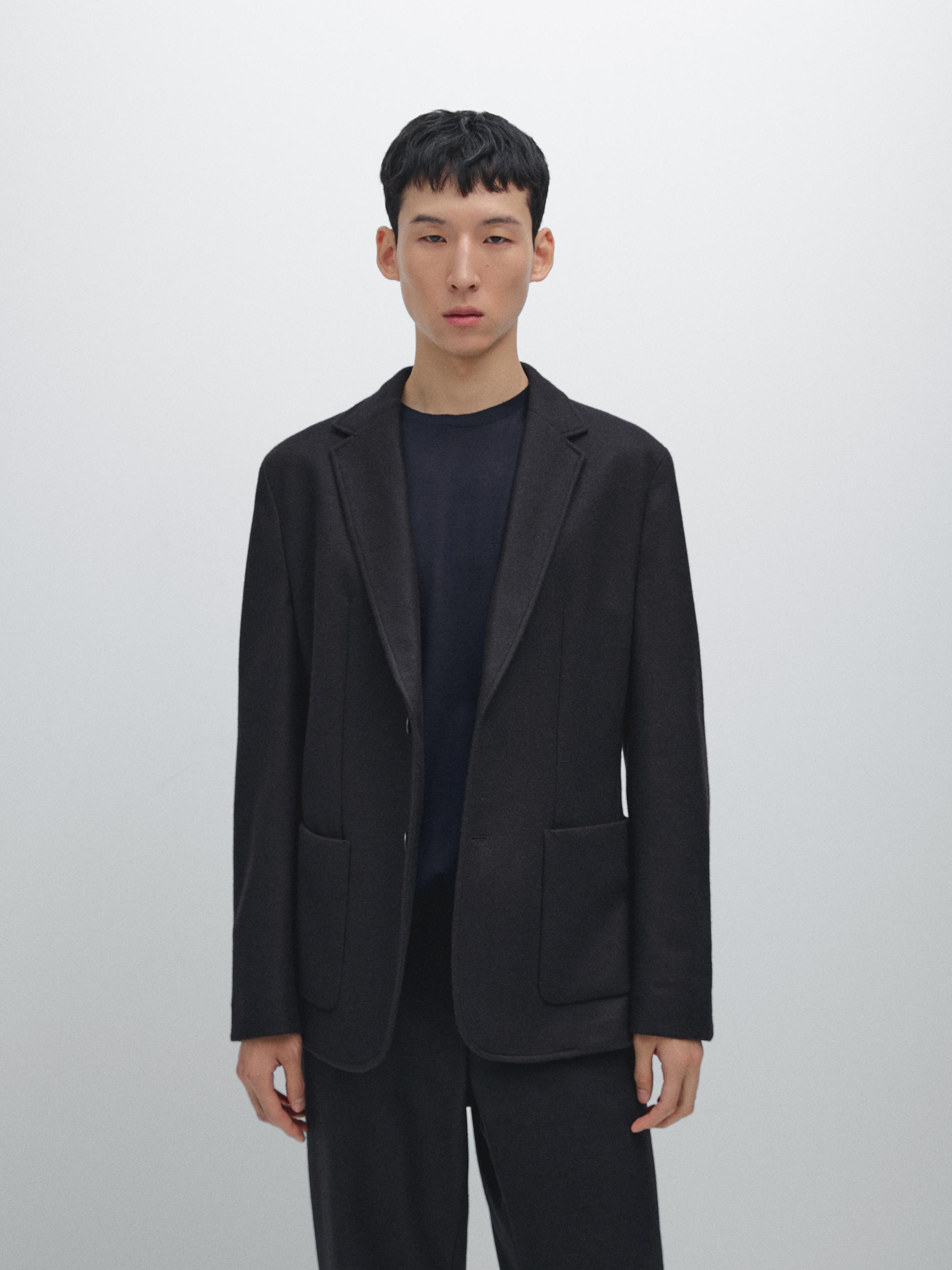 Wool blend suit blazer