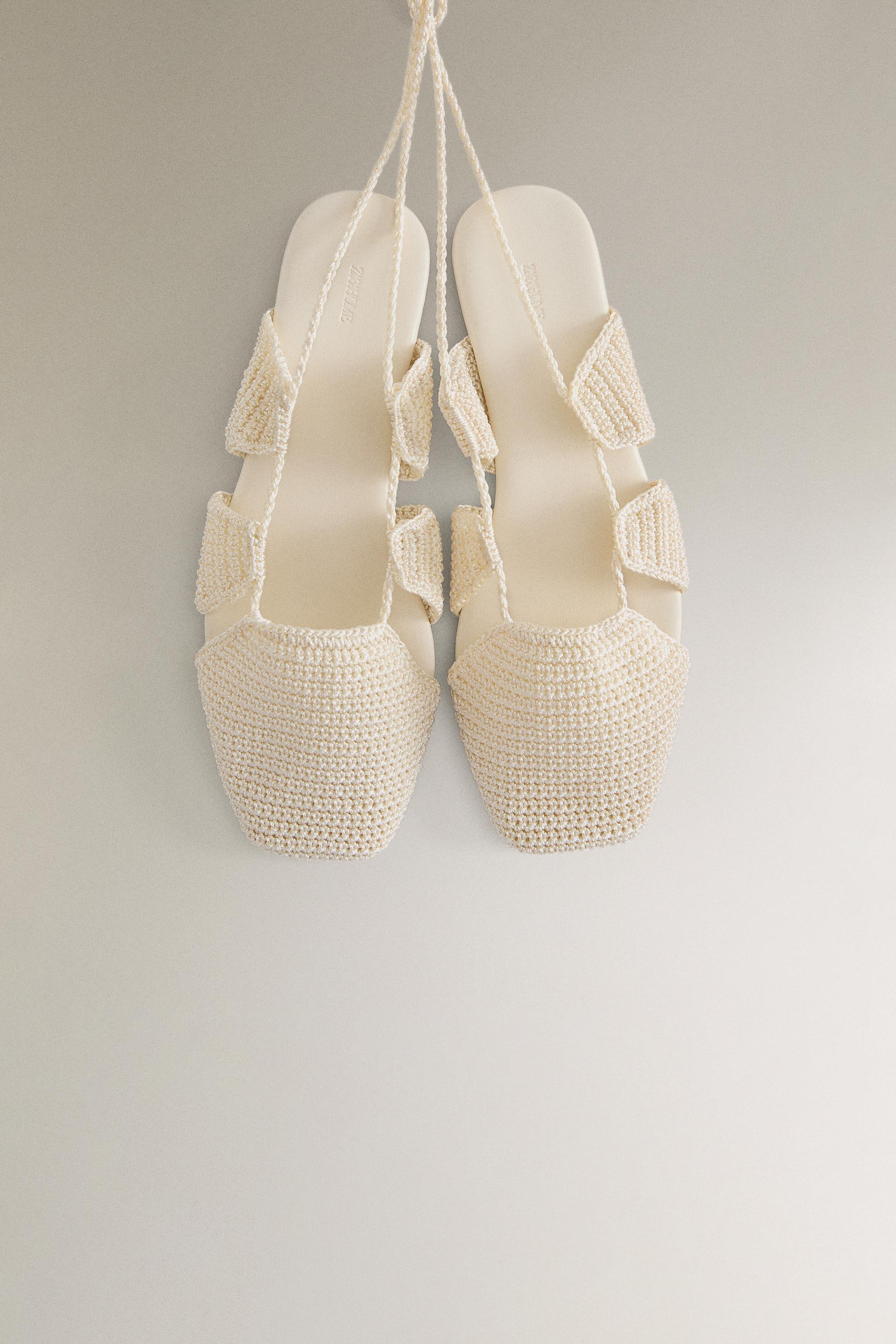 CROCHET SANDALS WITH ANKLE STRAPS