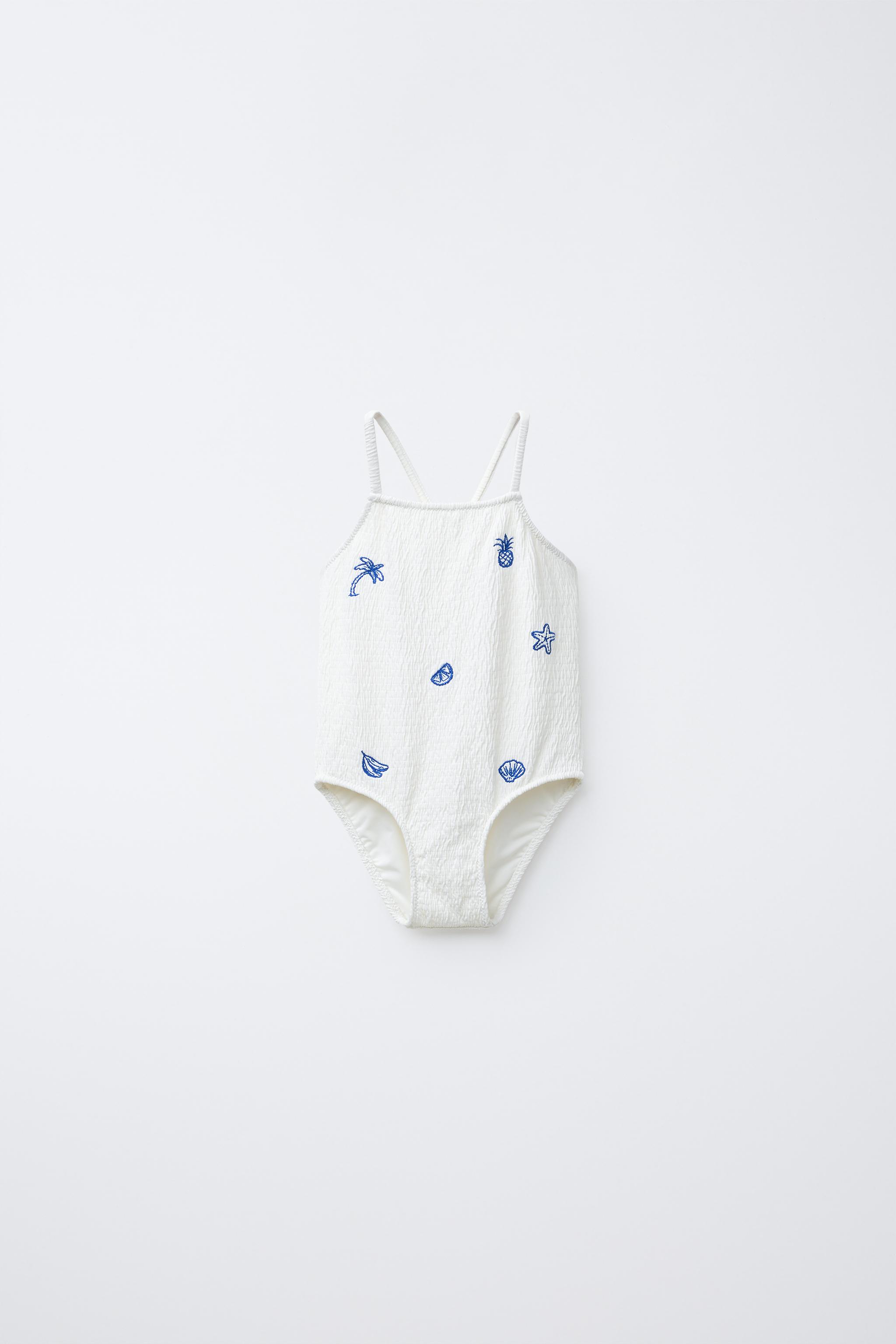 2-6 YEARS/ EMBROIDERED TEXTURED SWIMSUIT