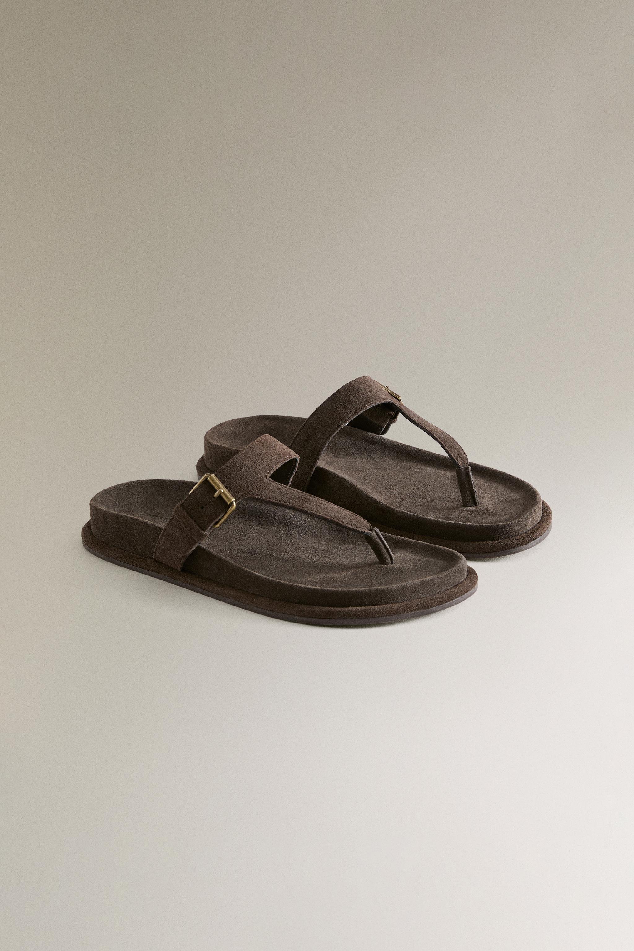 LEATHER SANDALS WITH ASYMMETRIC STRAP
