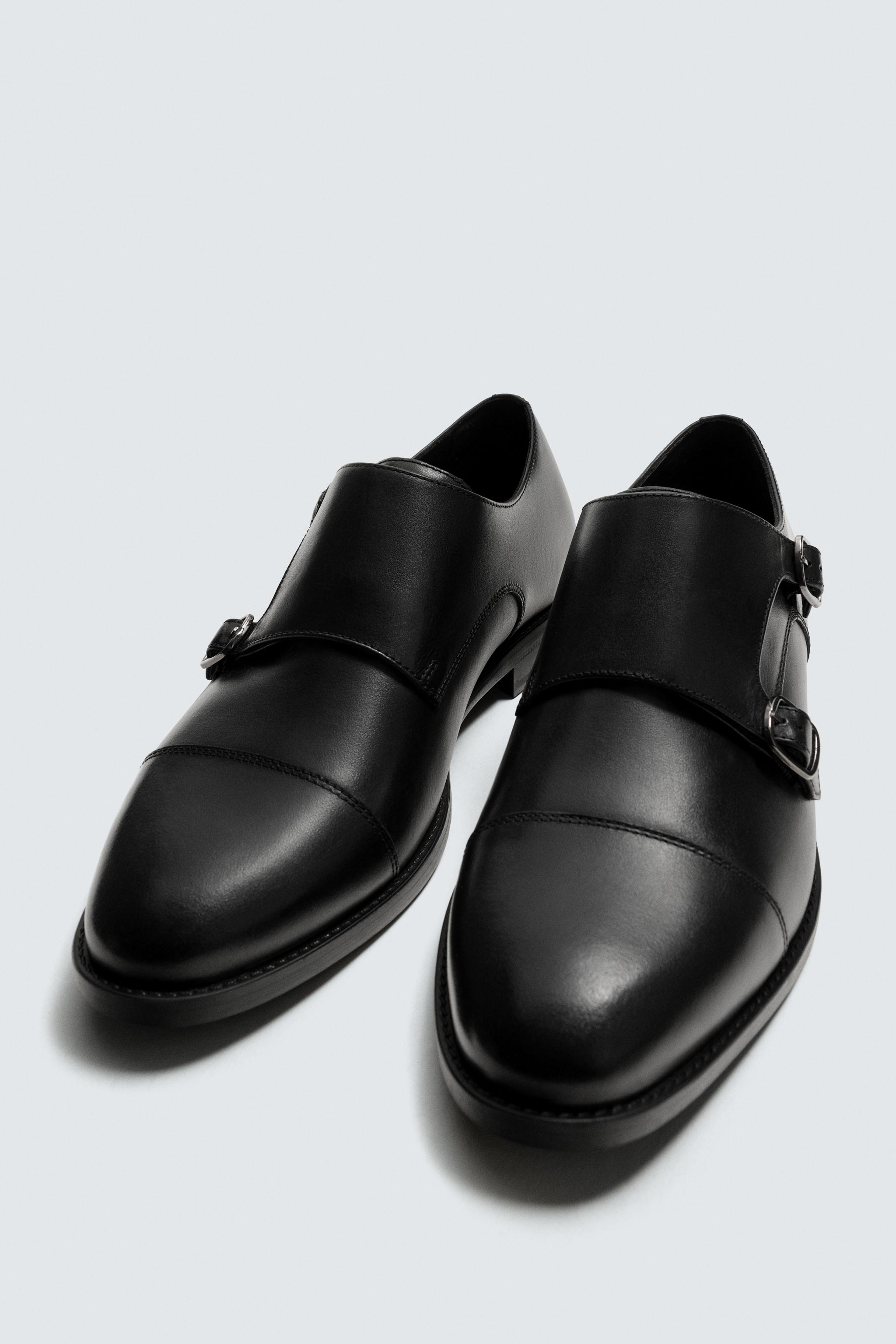 DOUBLE BUCKLE LEATHER SHOES