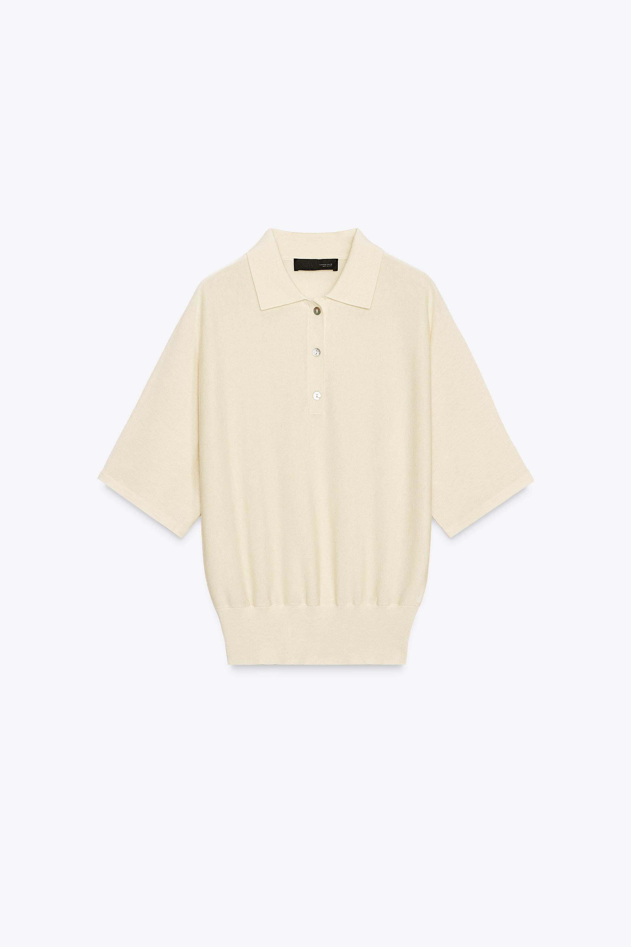 SHORT SLEEVE KNIT POLO SWEATER