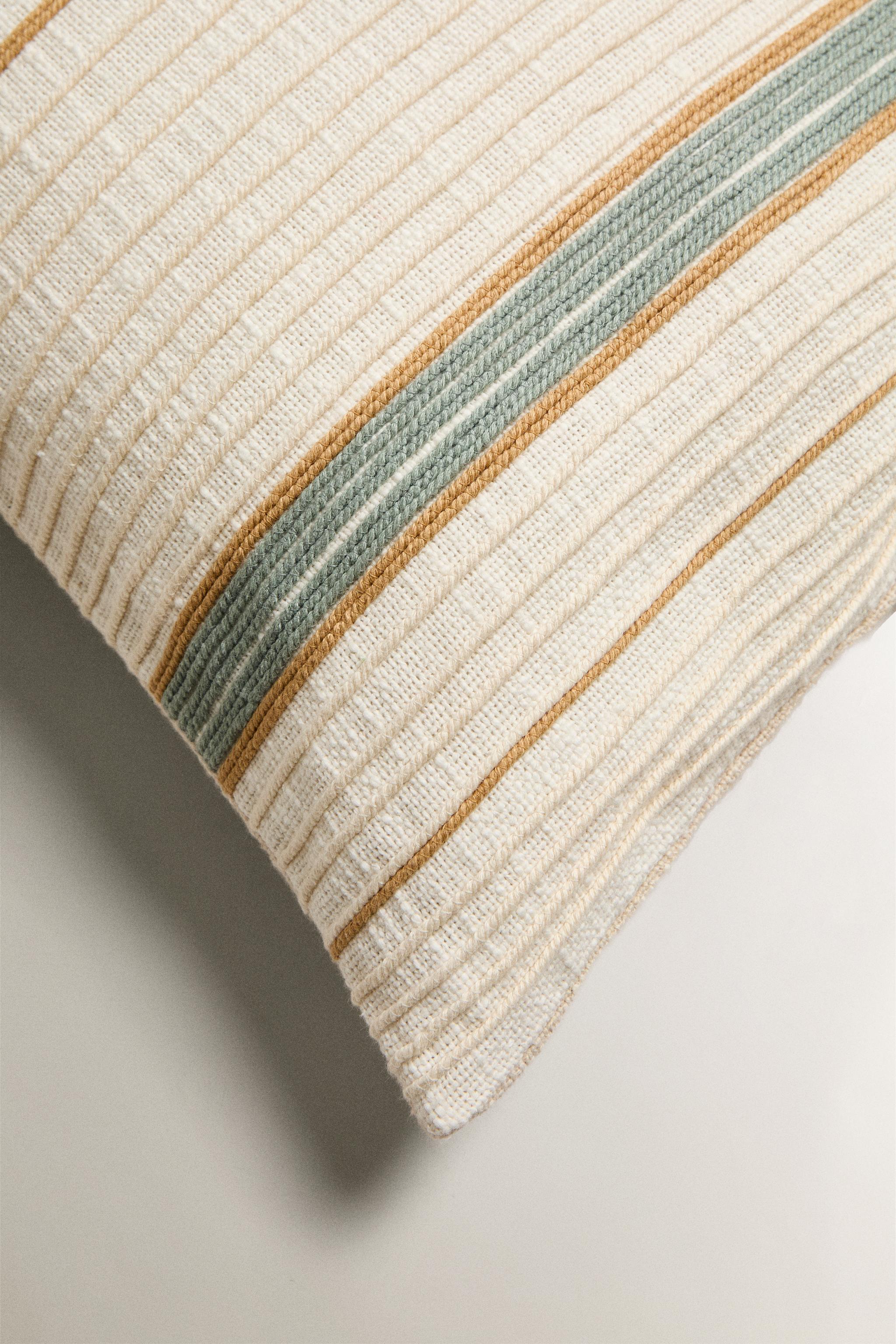 STRIPED THROW PILLOW COVER