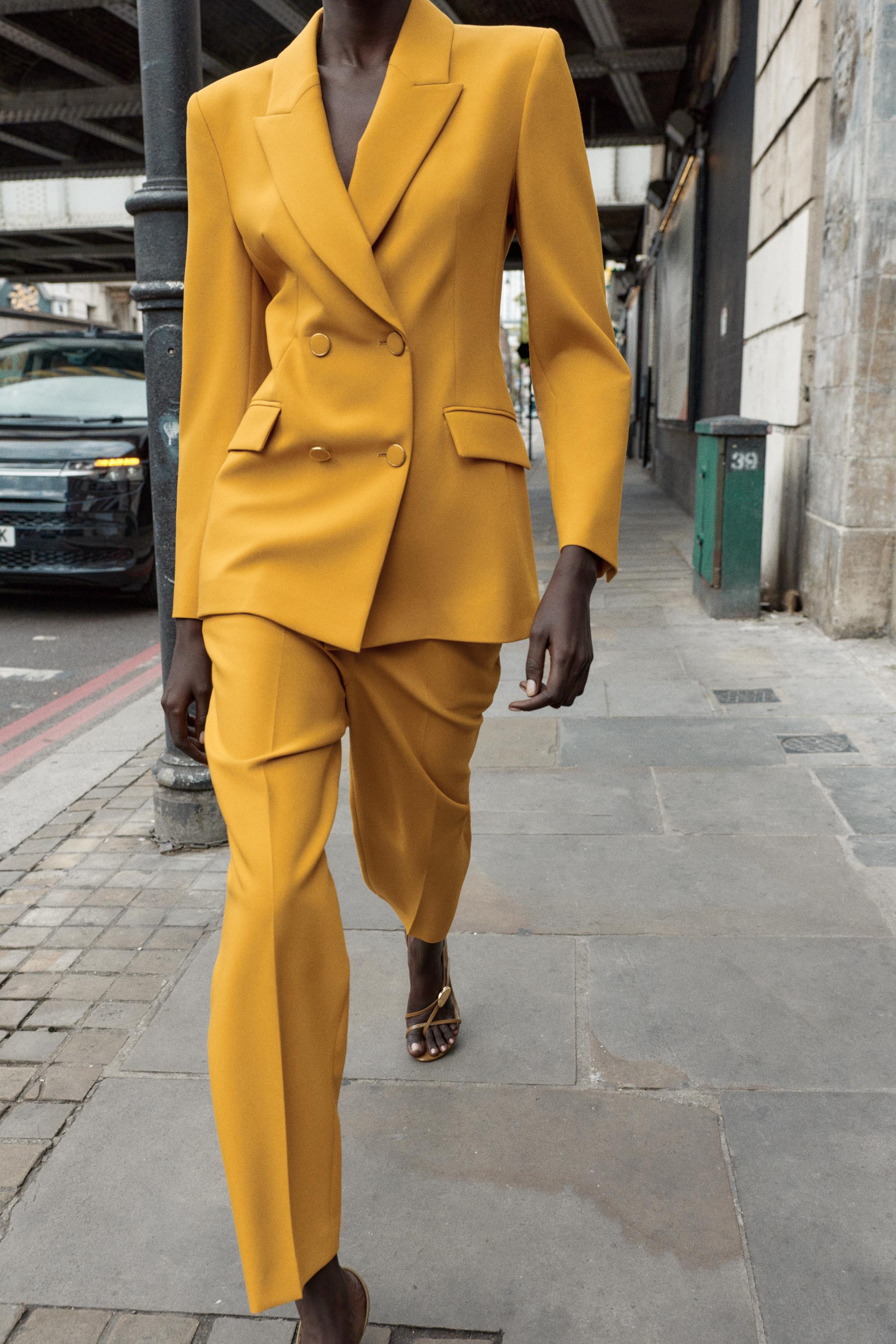 DOUBLE BREASTED BLAZER WITH SHOULDER PADS