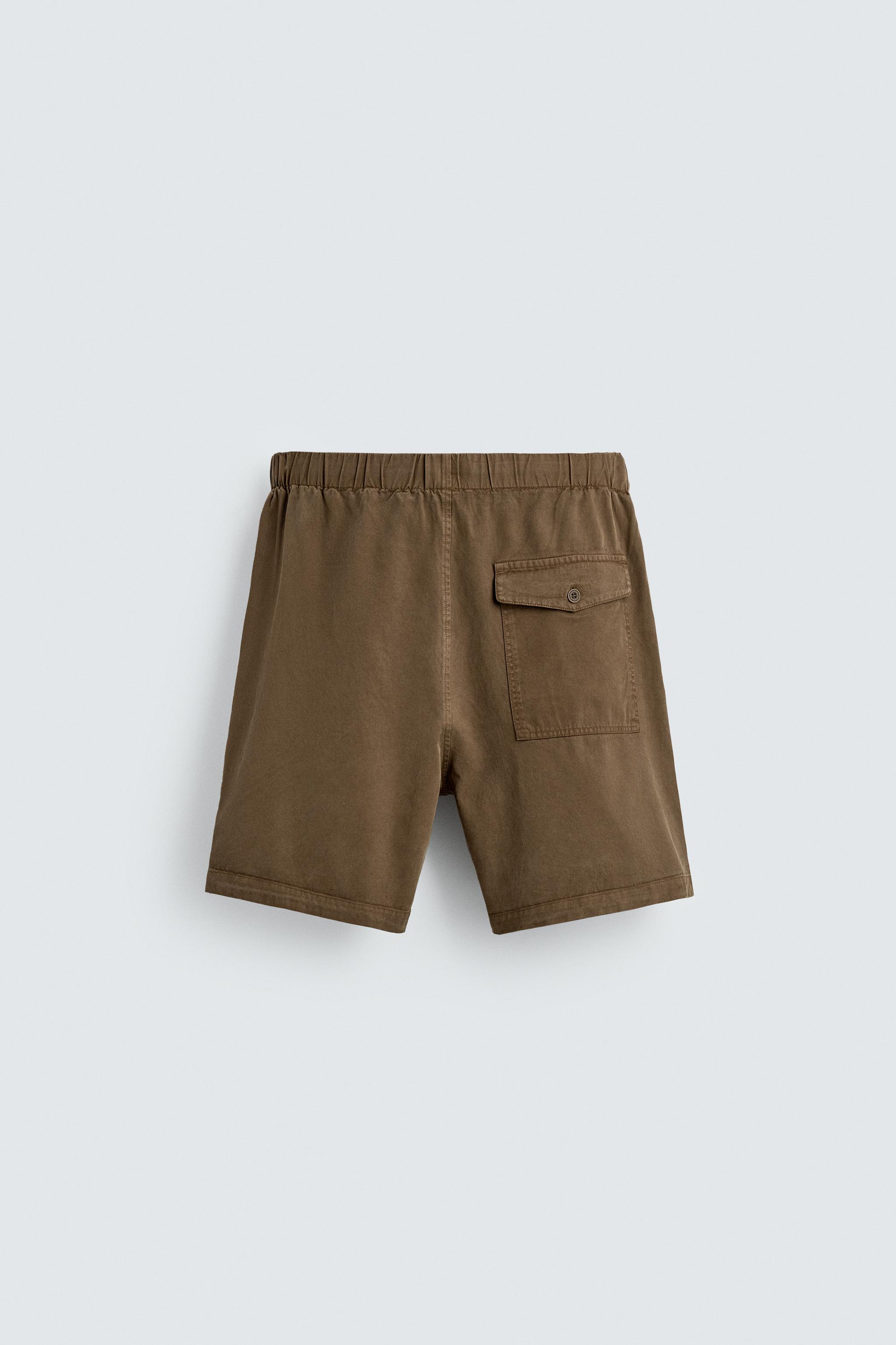 RELAXED FIT LYOCELL-COTTON SHORTS