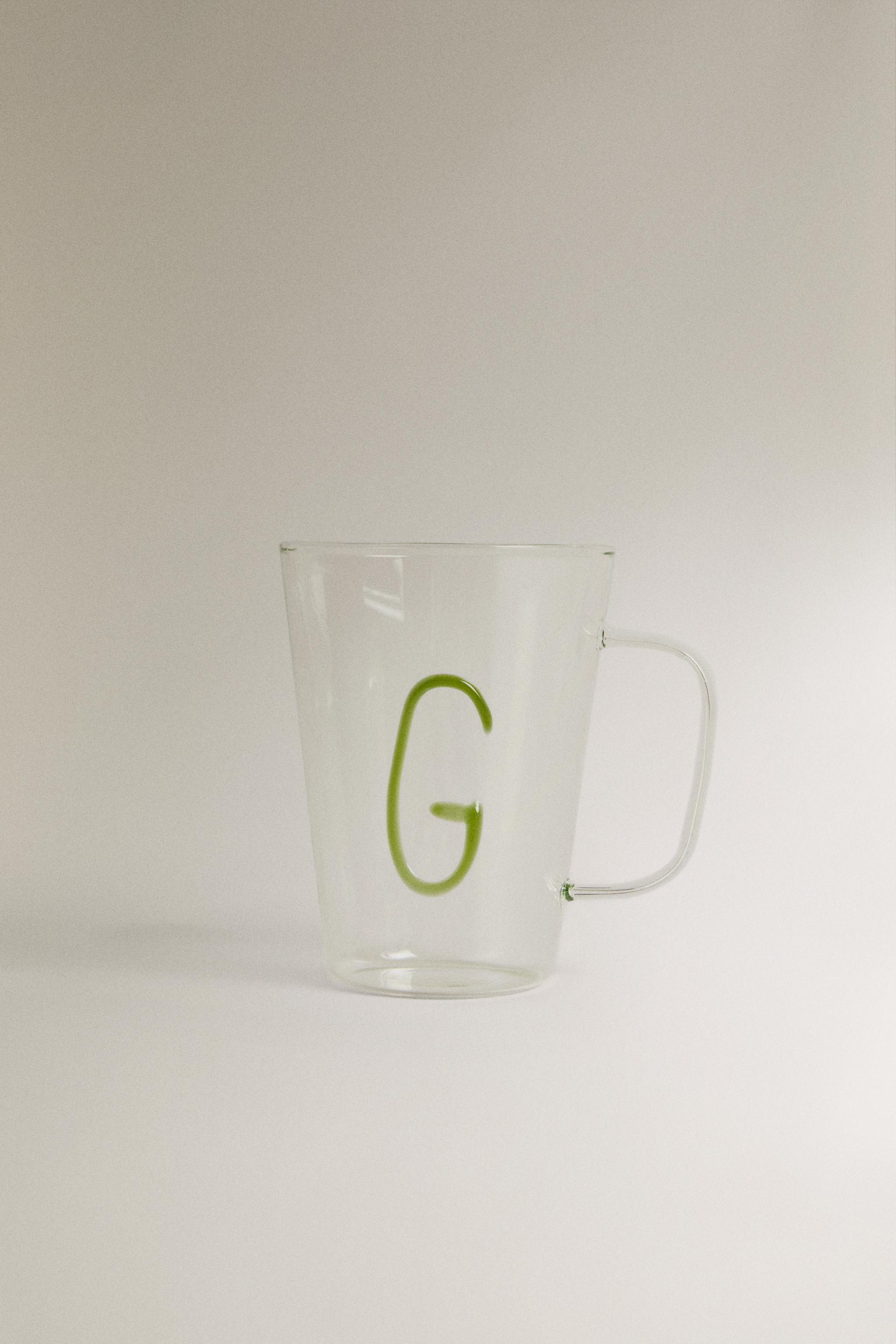 BOROSILICATE MUG WITH INITIAL G
