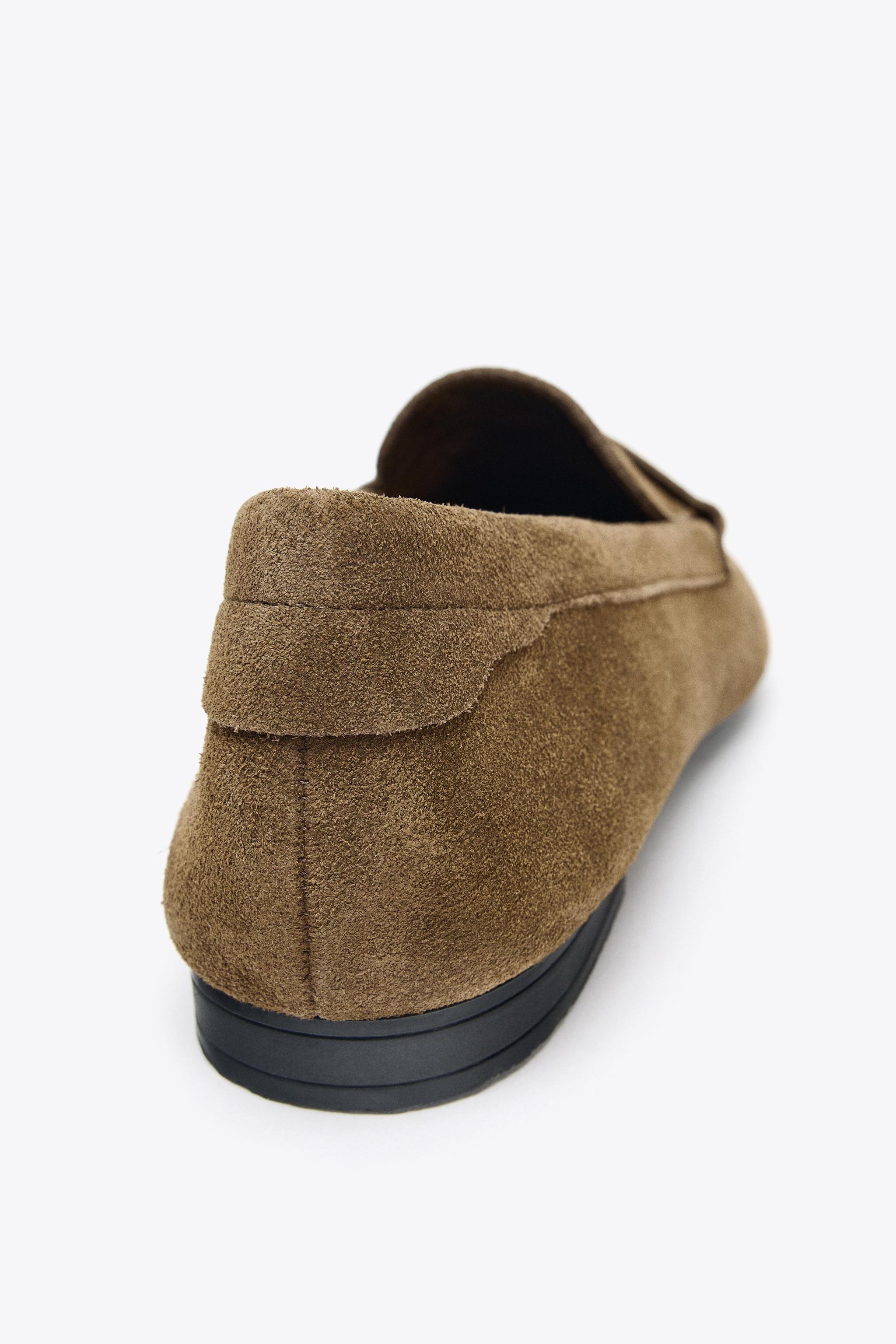STITCHED SPLIT SUEDE LOAFERS
