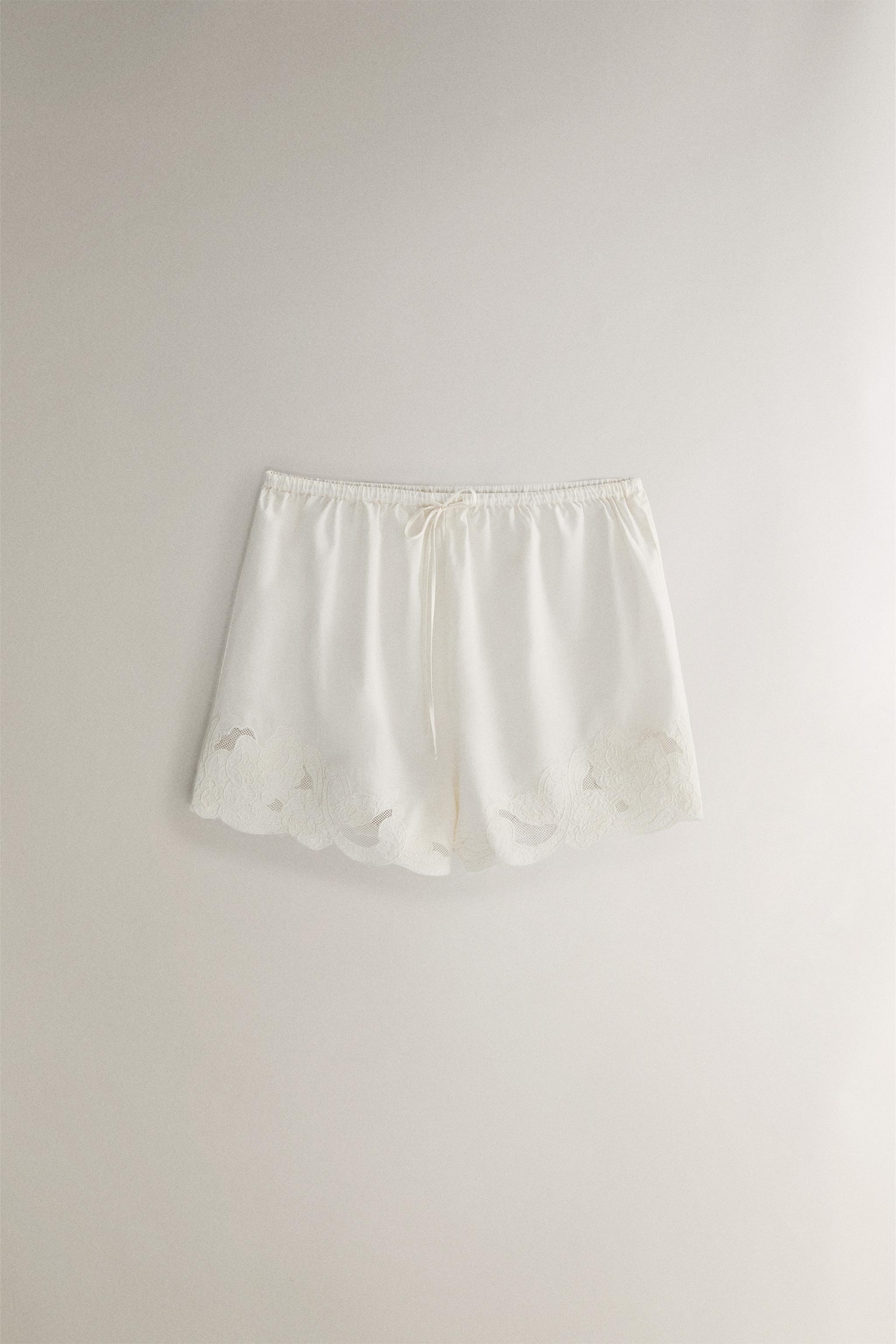 EMBROIDERED COTTON SHORTS