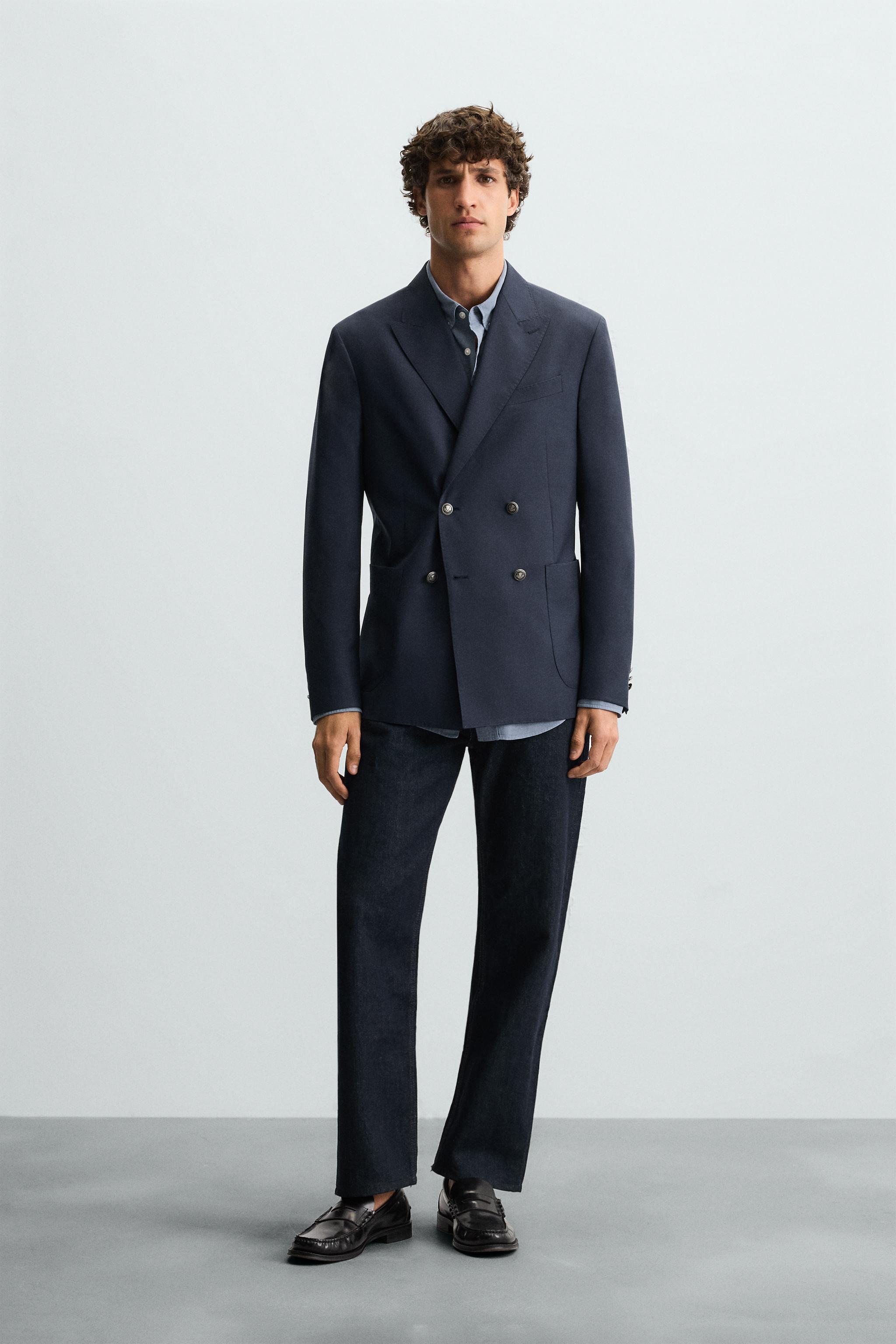 WOOL BLEND DOUBLE BREASTED BLAZER