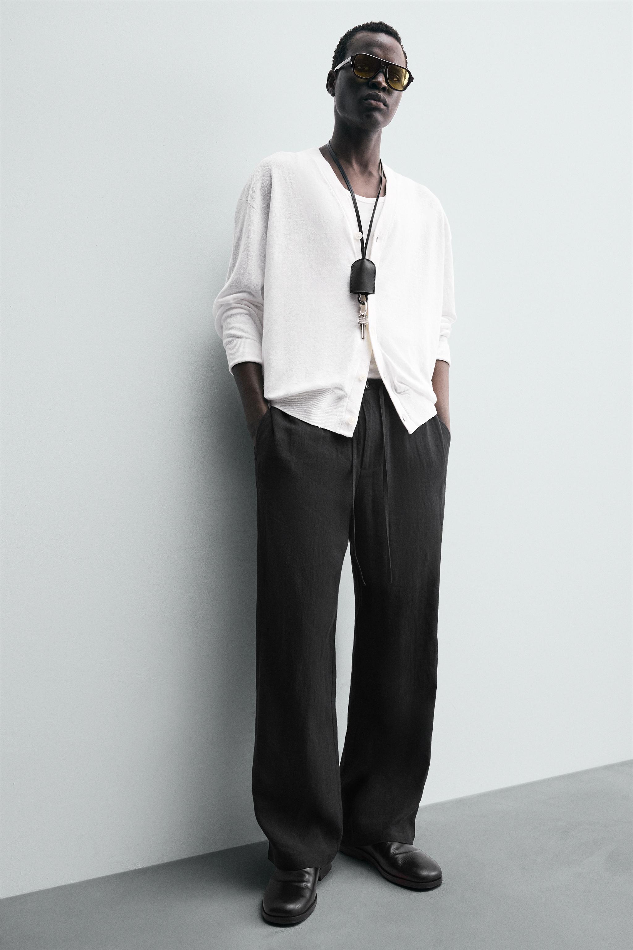 RELAXED FIT 100% LINEN PANTS
