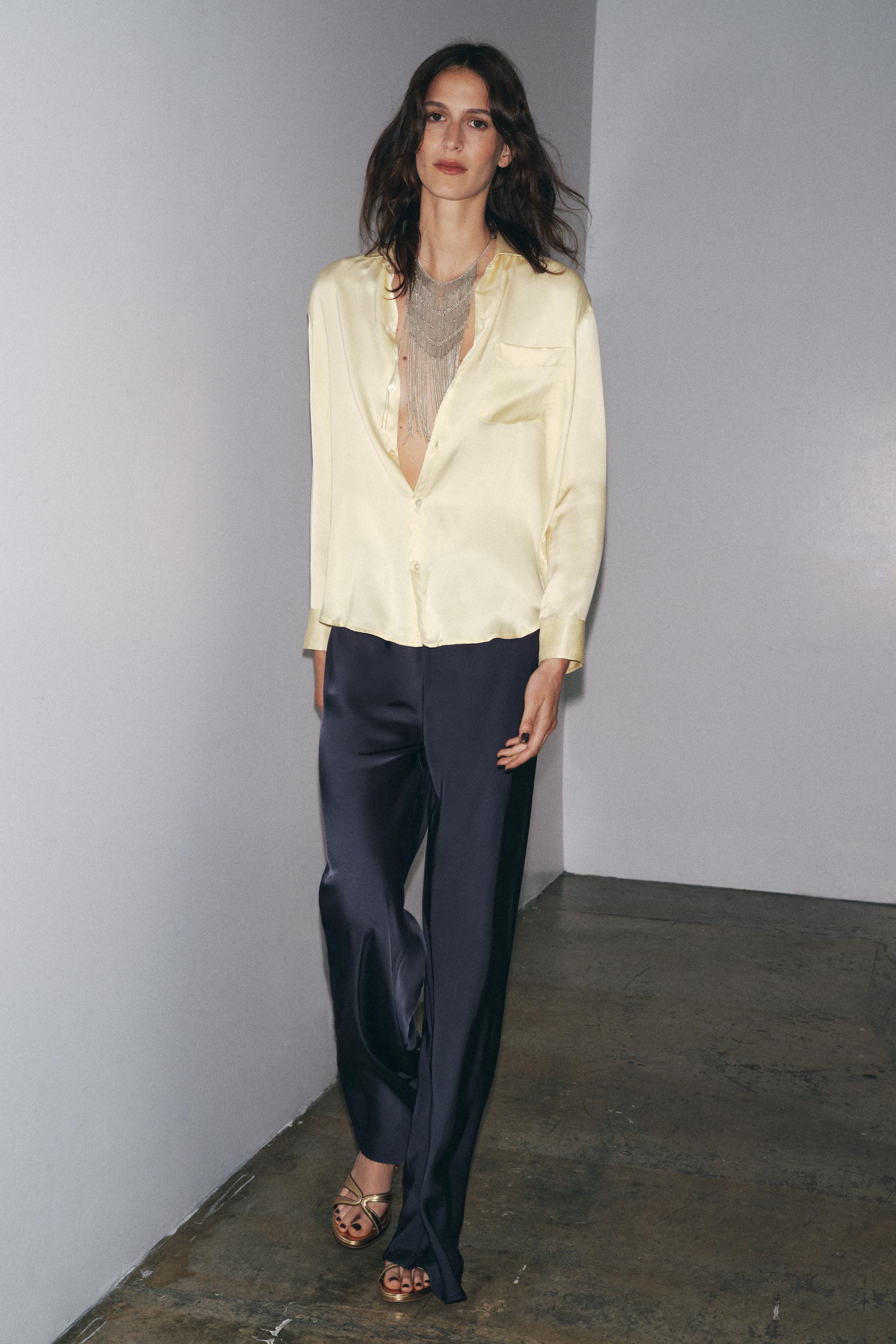 ZW COLLECTION SATIN FLARE PANTS
