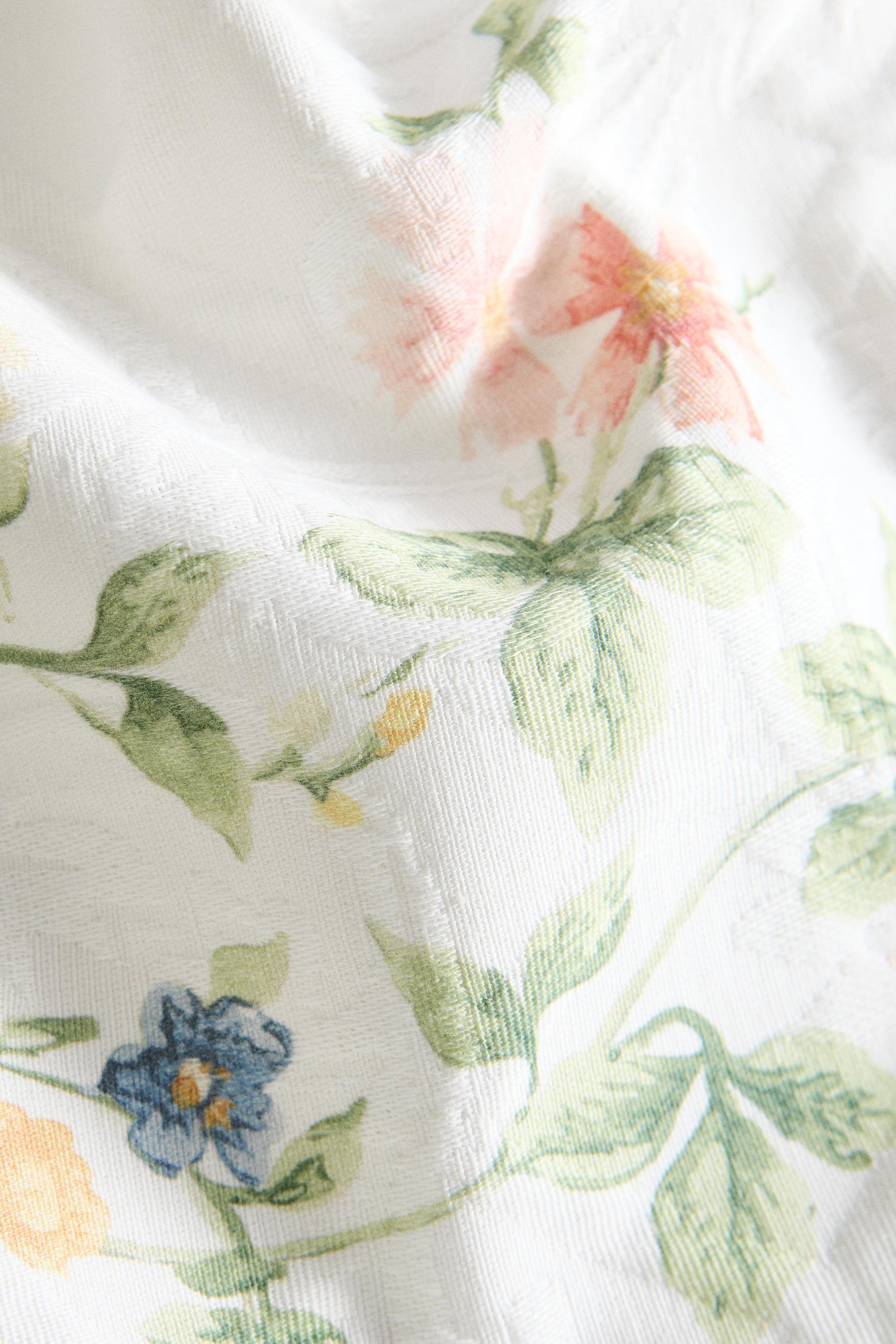 SET OF JACQUARD NAPKINS AND FLORAL PRINT (SET OF 2)