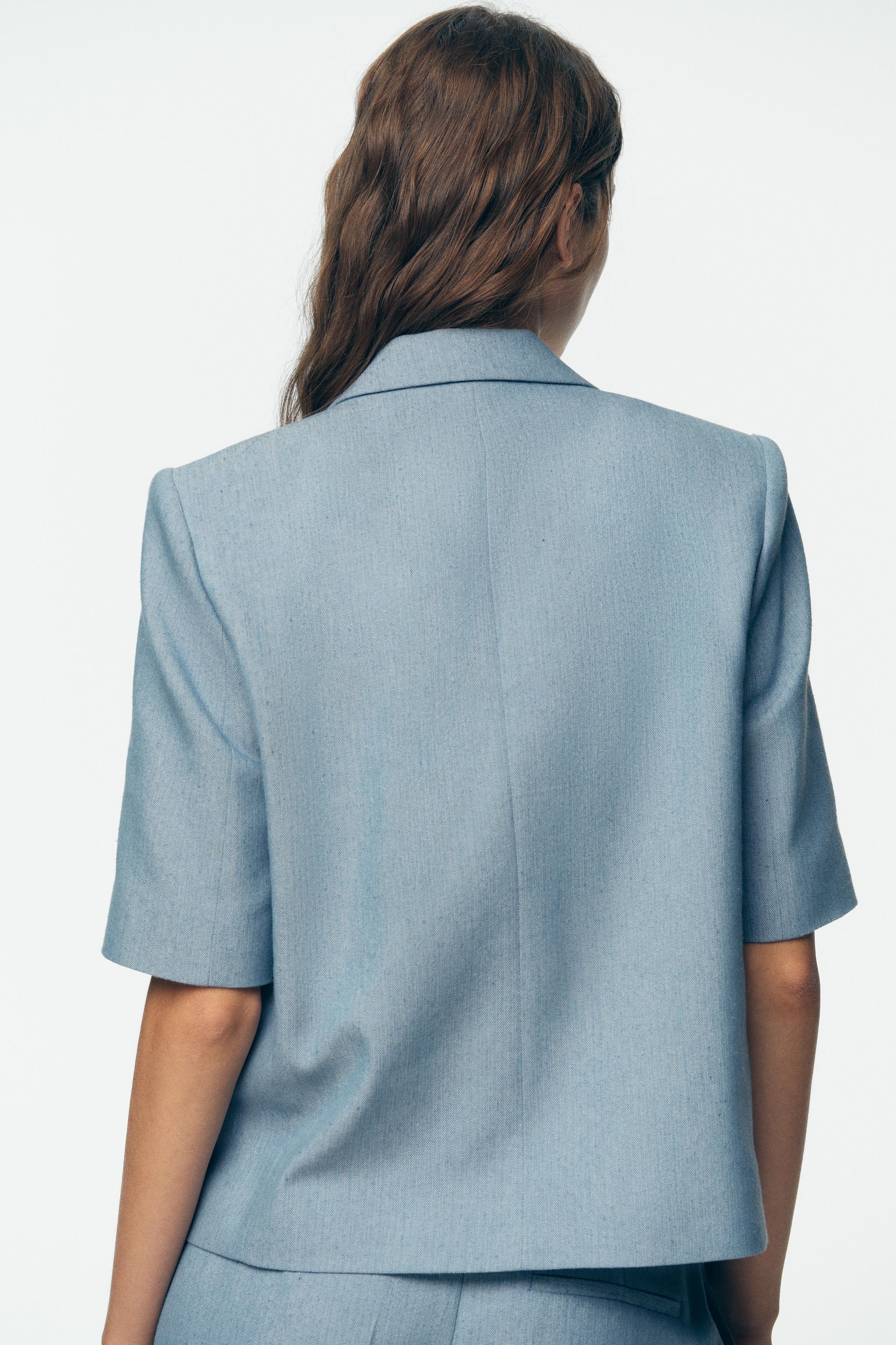 CROPPED SHORT SLEEVE BLAZER