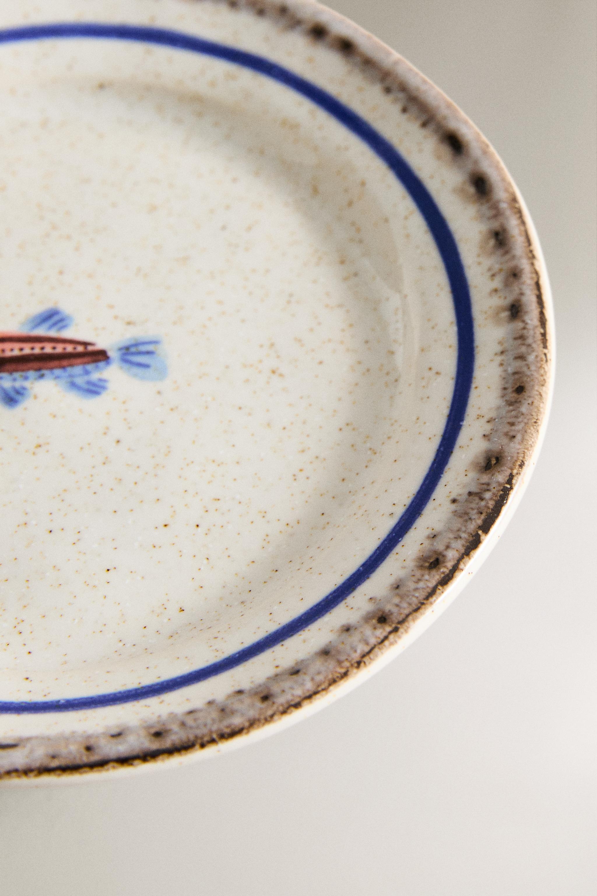 STONEWARE FISH SIDE PLATE