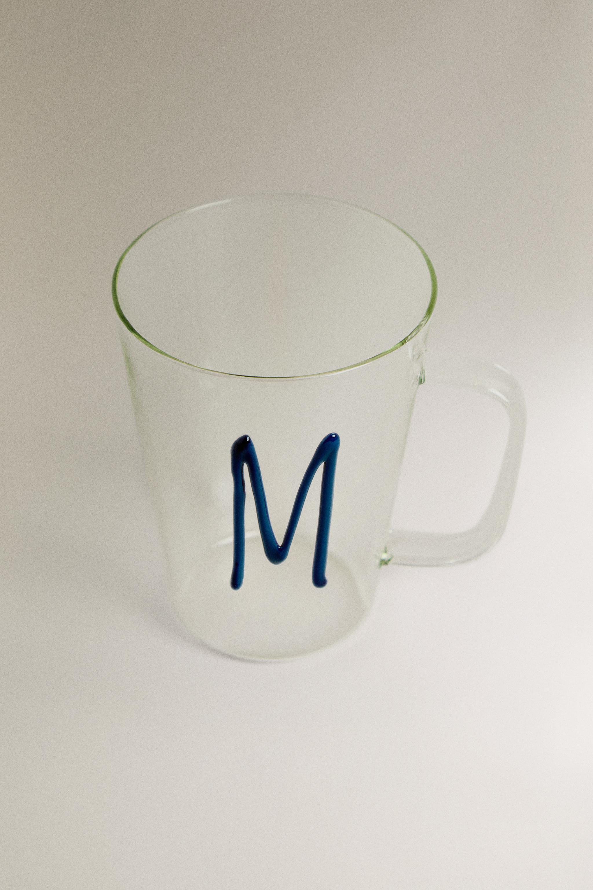 BOROSILICATE MUG WITH INITIAL M