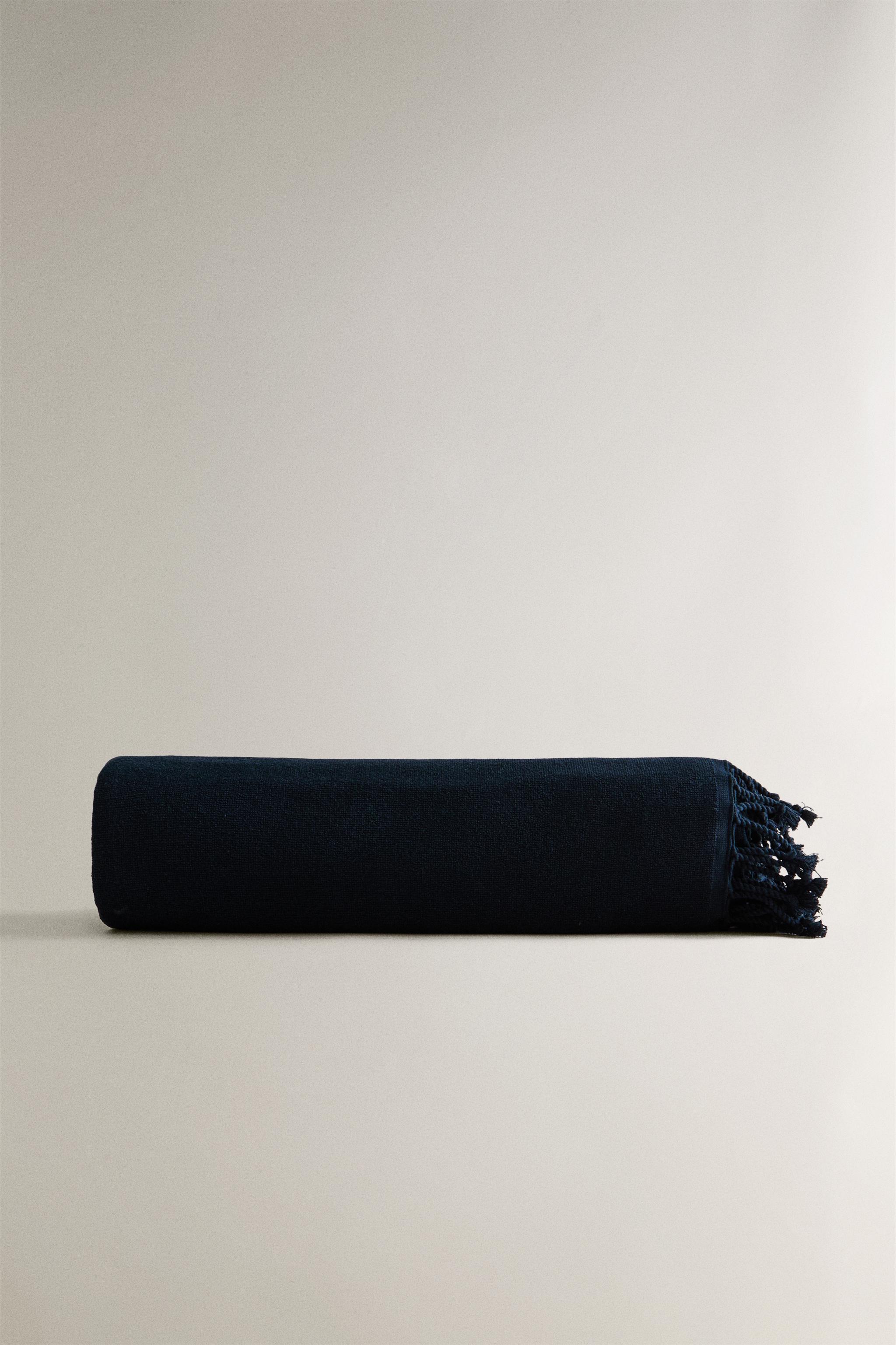 FRINGED COTTON BEACH TOWEL