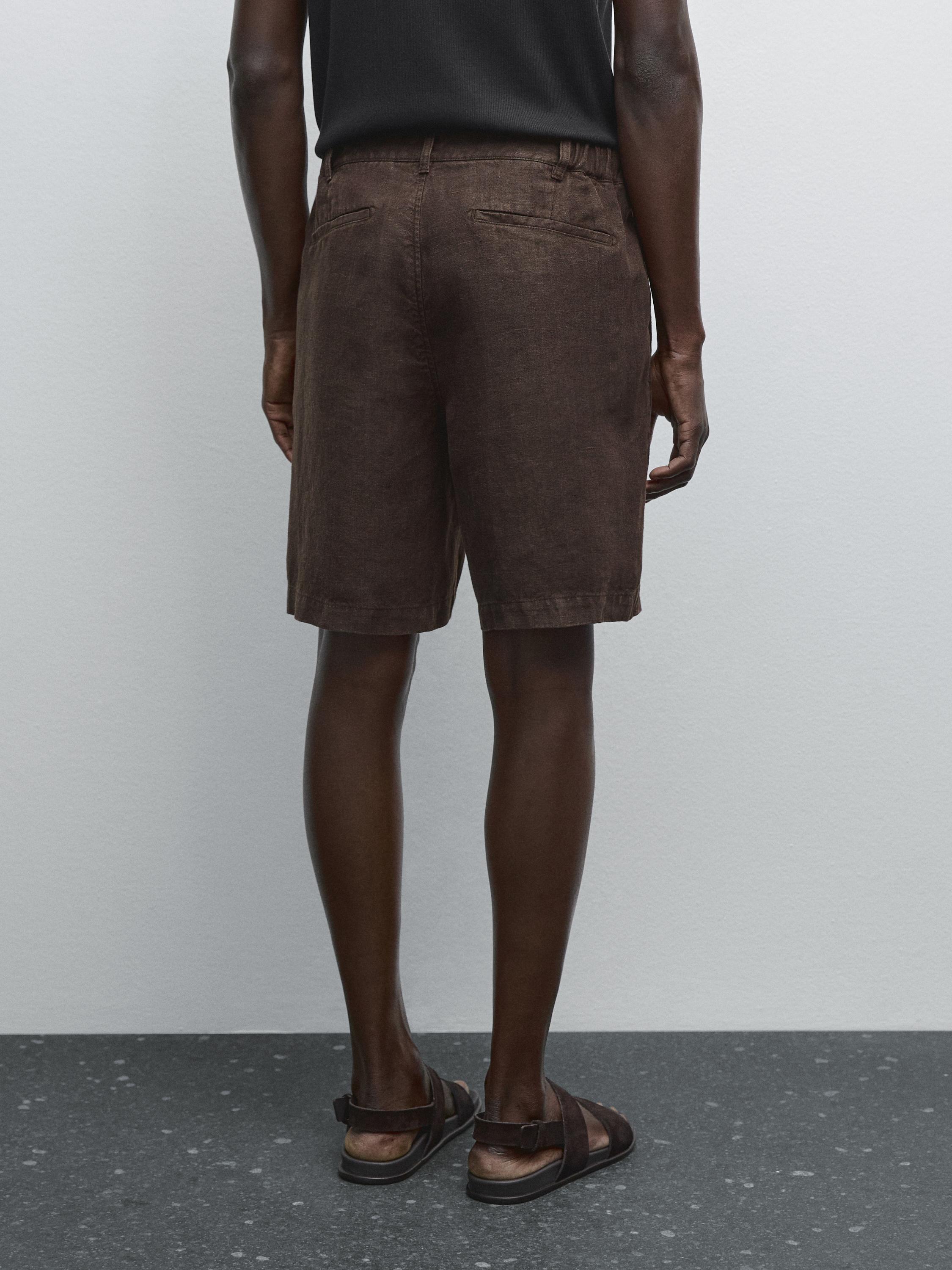 100% linen Bermuda shorts