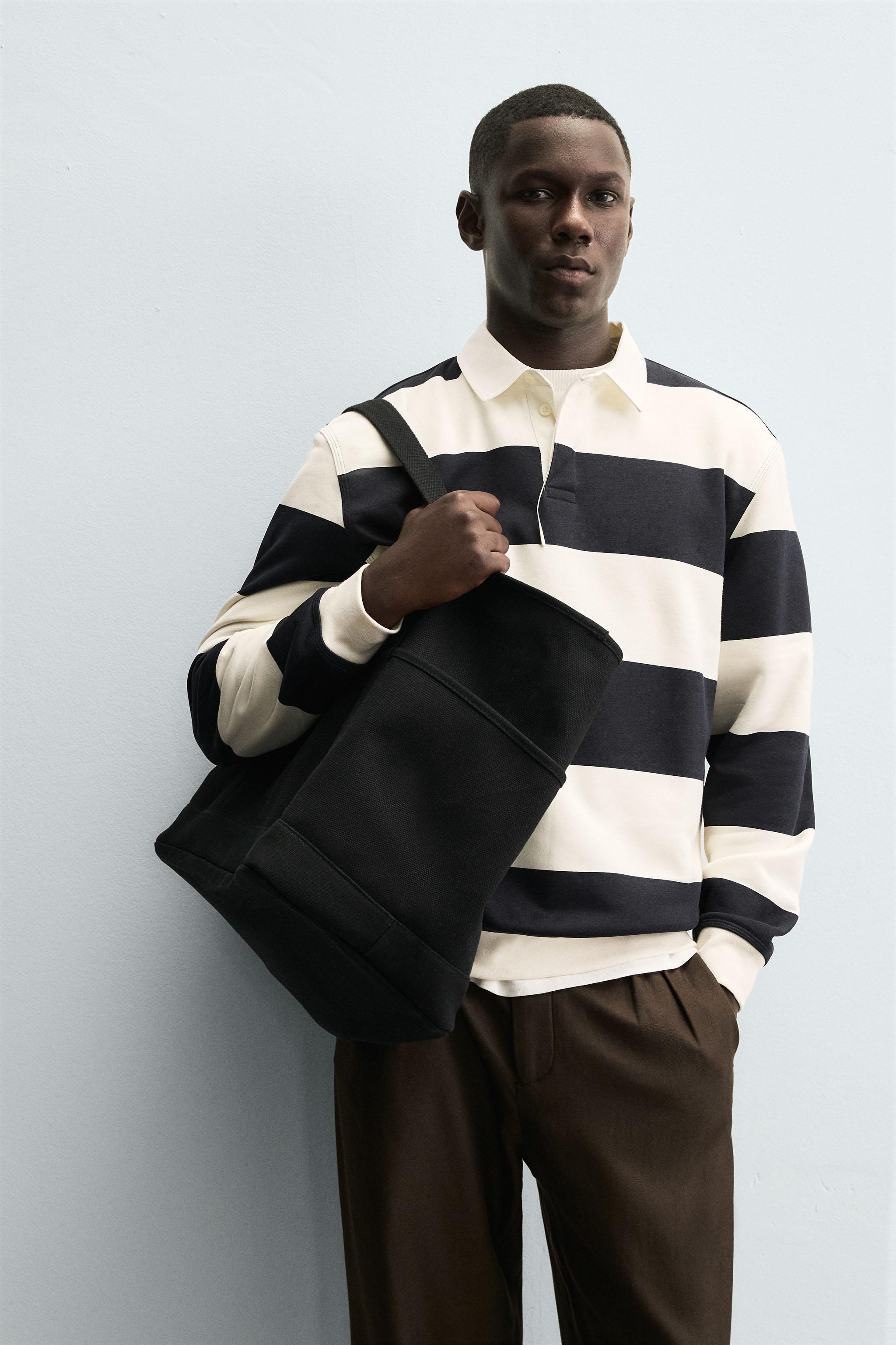 CONTRAST COLLAR POLO SWEATSHIRT