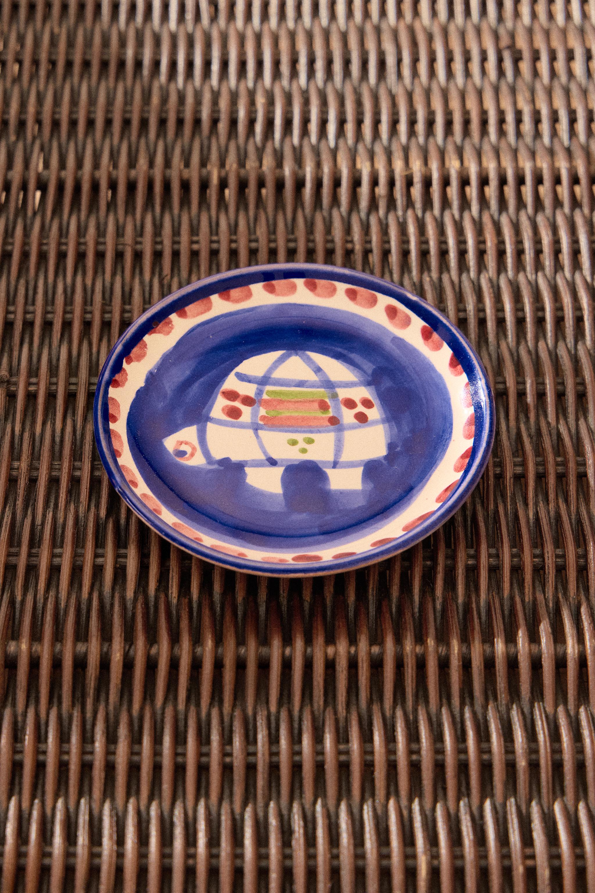PAINTED CERAMIC SIDE PLATE