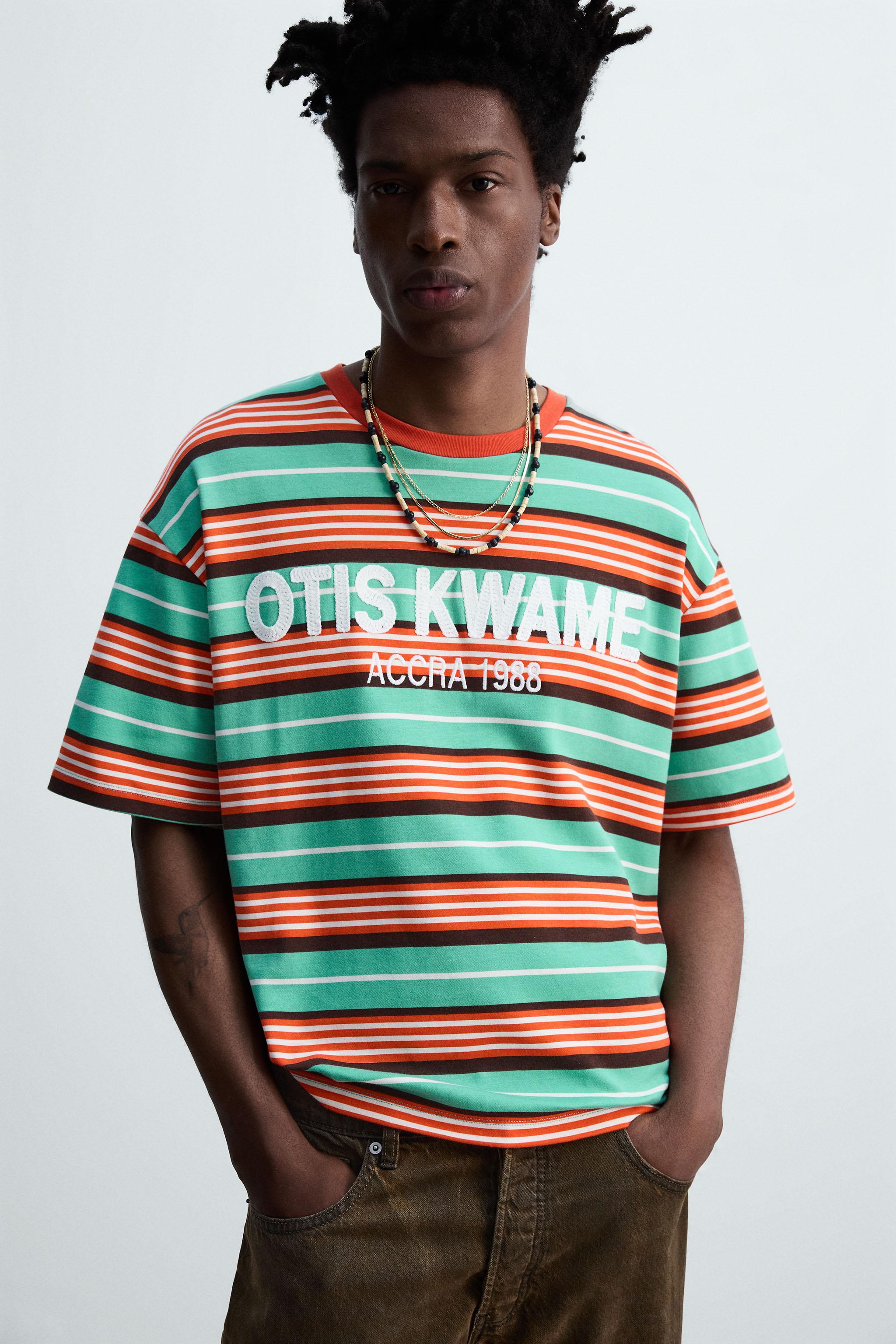 EMBROIDERED STRIPED T-SHIRT © OTIS KWAME KYE QUAICOE