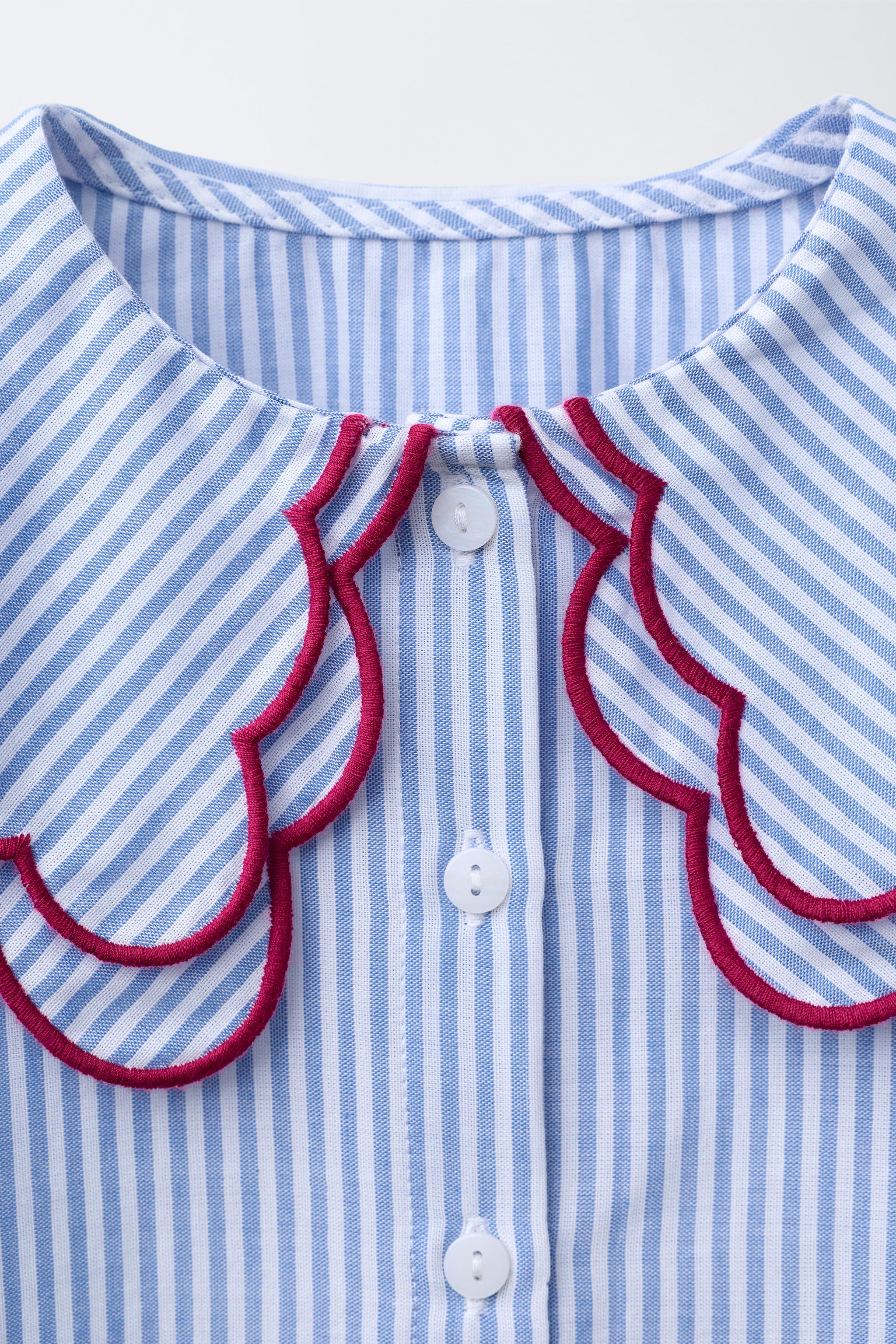 STRIPED DOUBLE COLLAR SHIRT