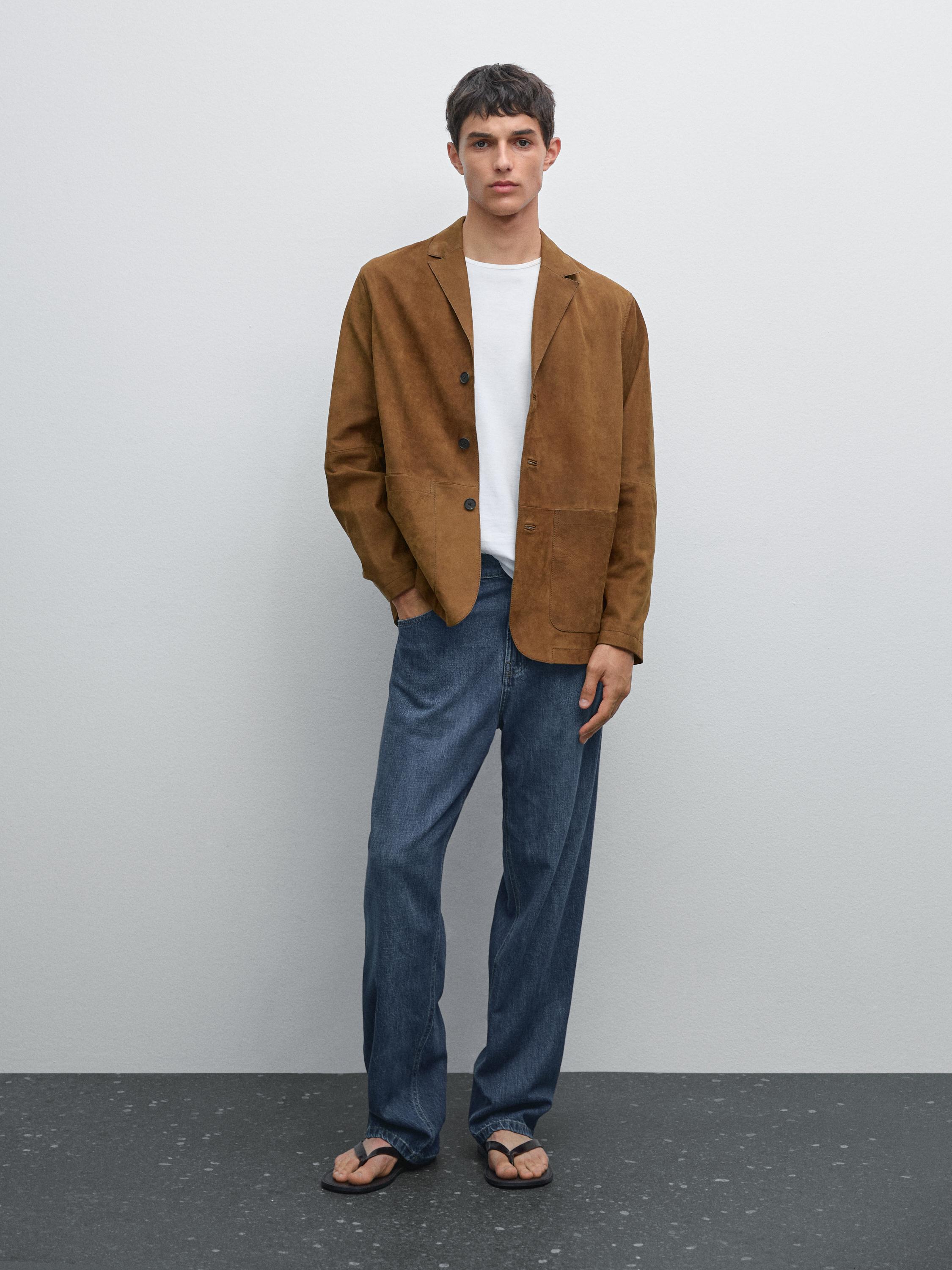 100% nubuck leather blazer