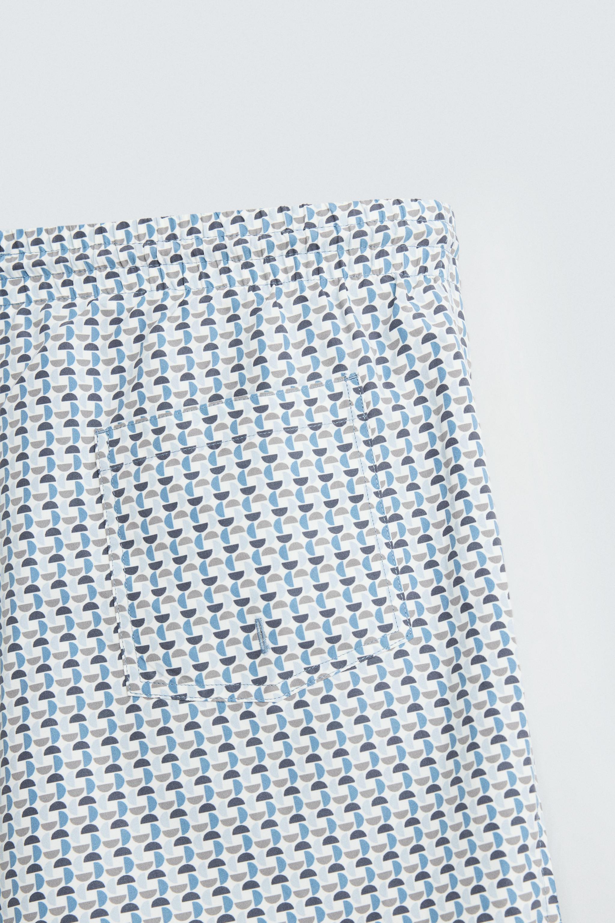 GEOMETRIC PRINT MID-LENGTH SWIMSUIT