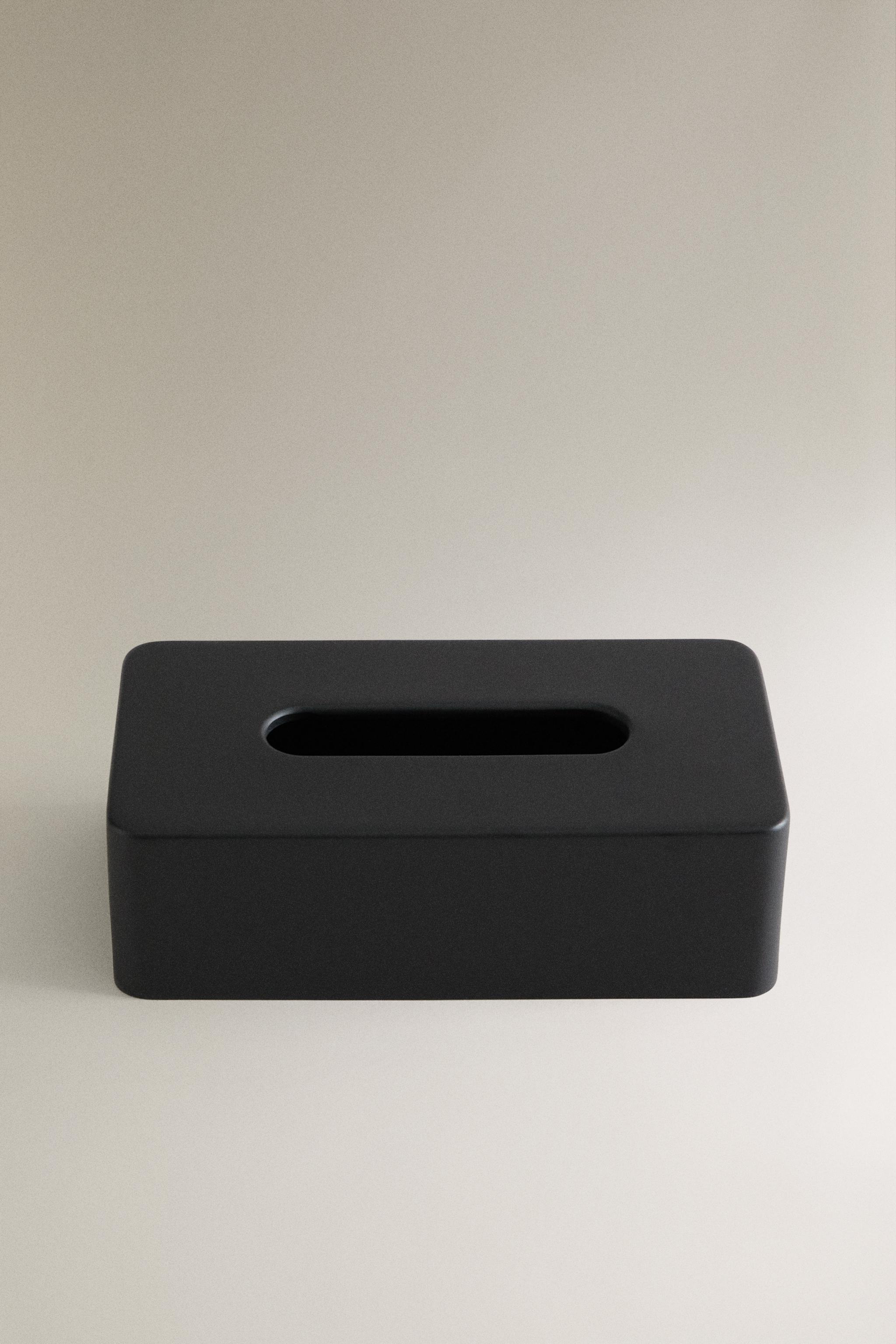 BLACK RESIN TISSUE BOX