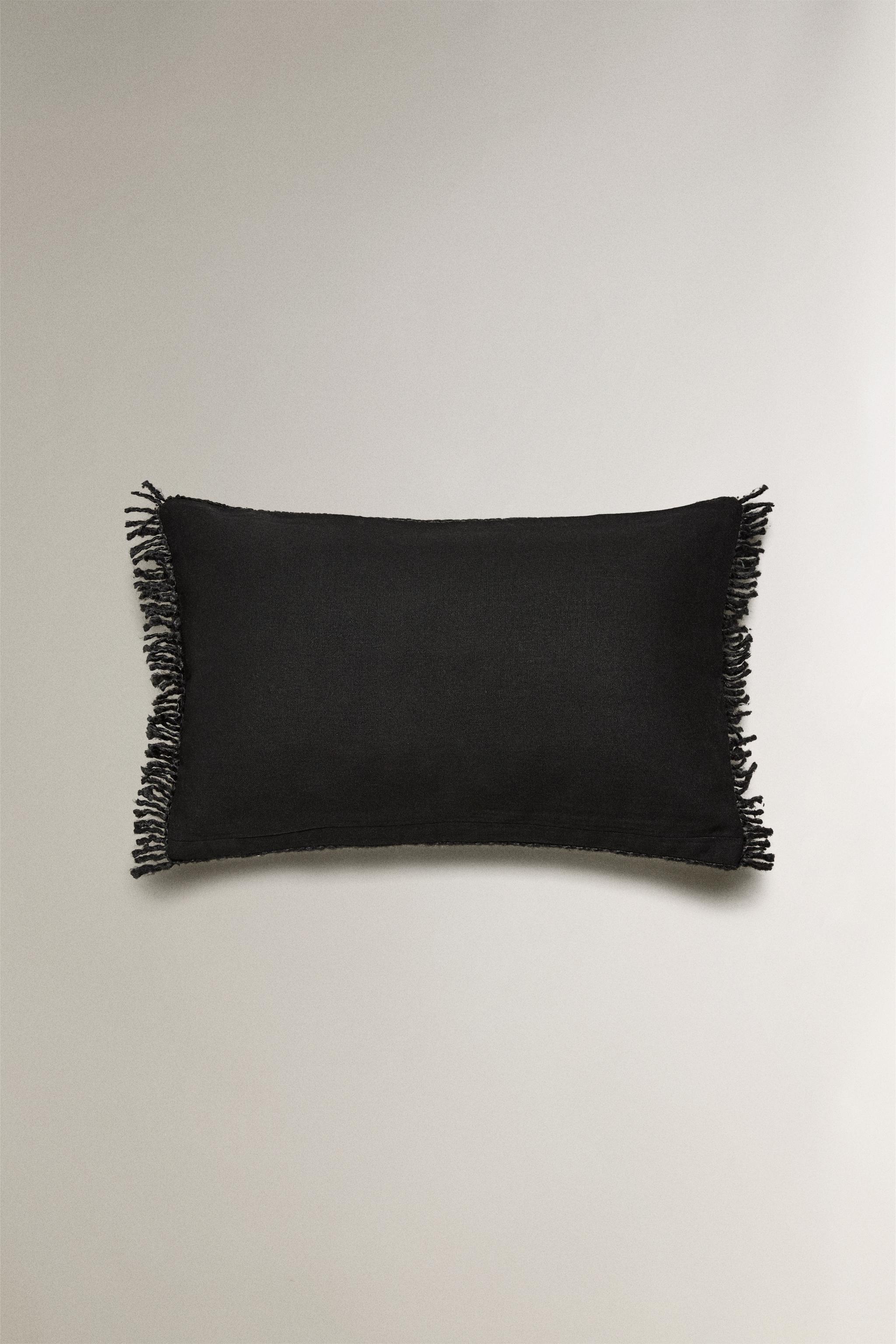 FRINGED THROW PILLOW COVER