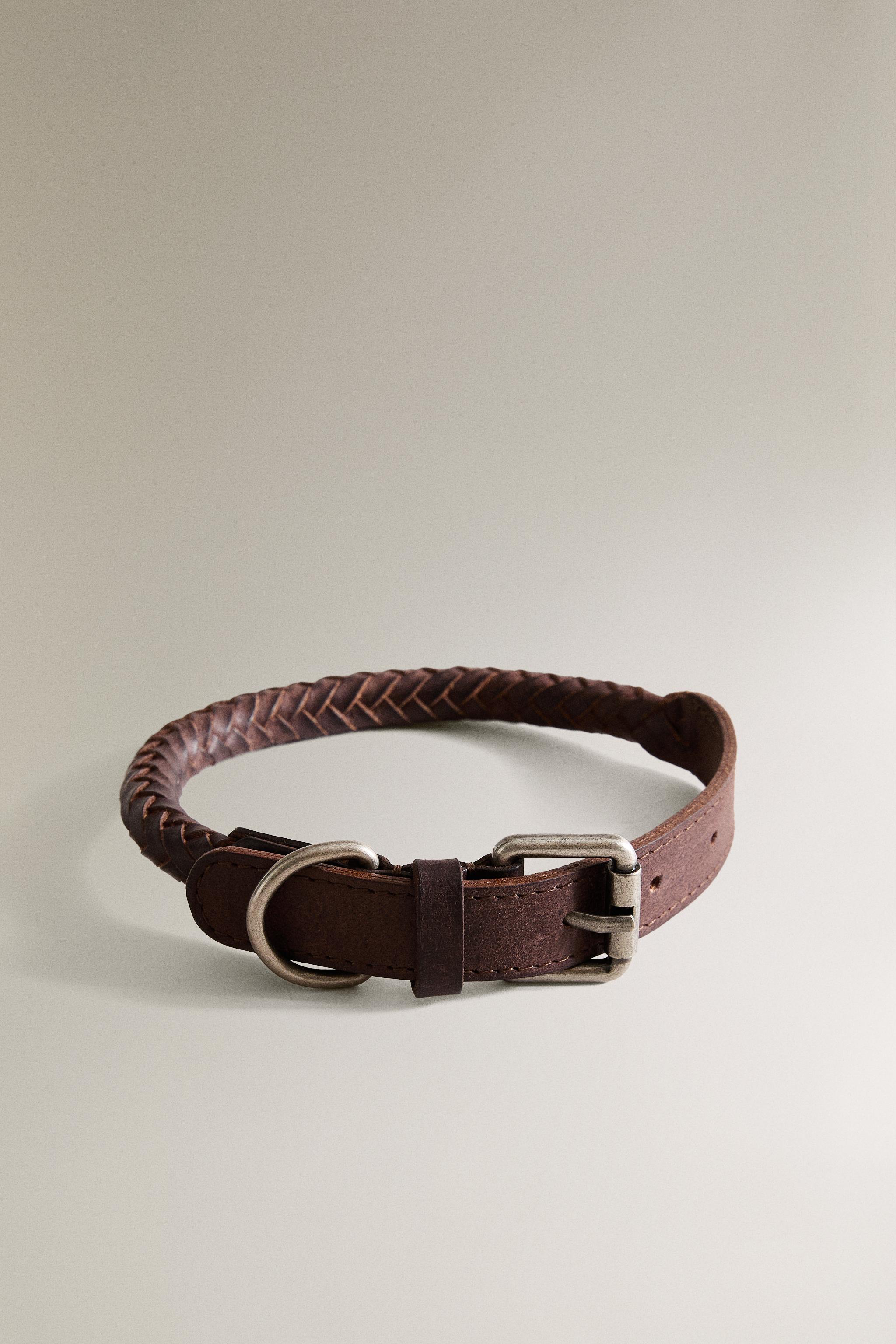 BRAIDED LEATHER DOG COLLAR