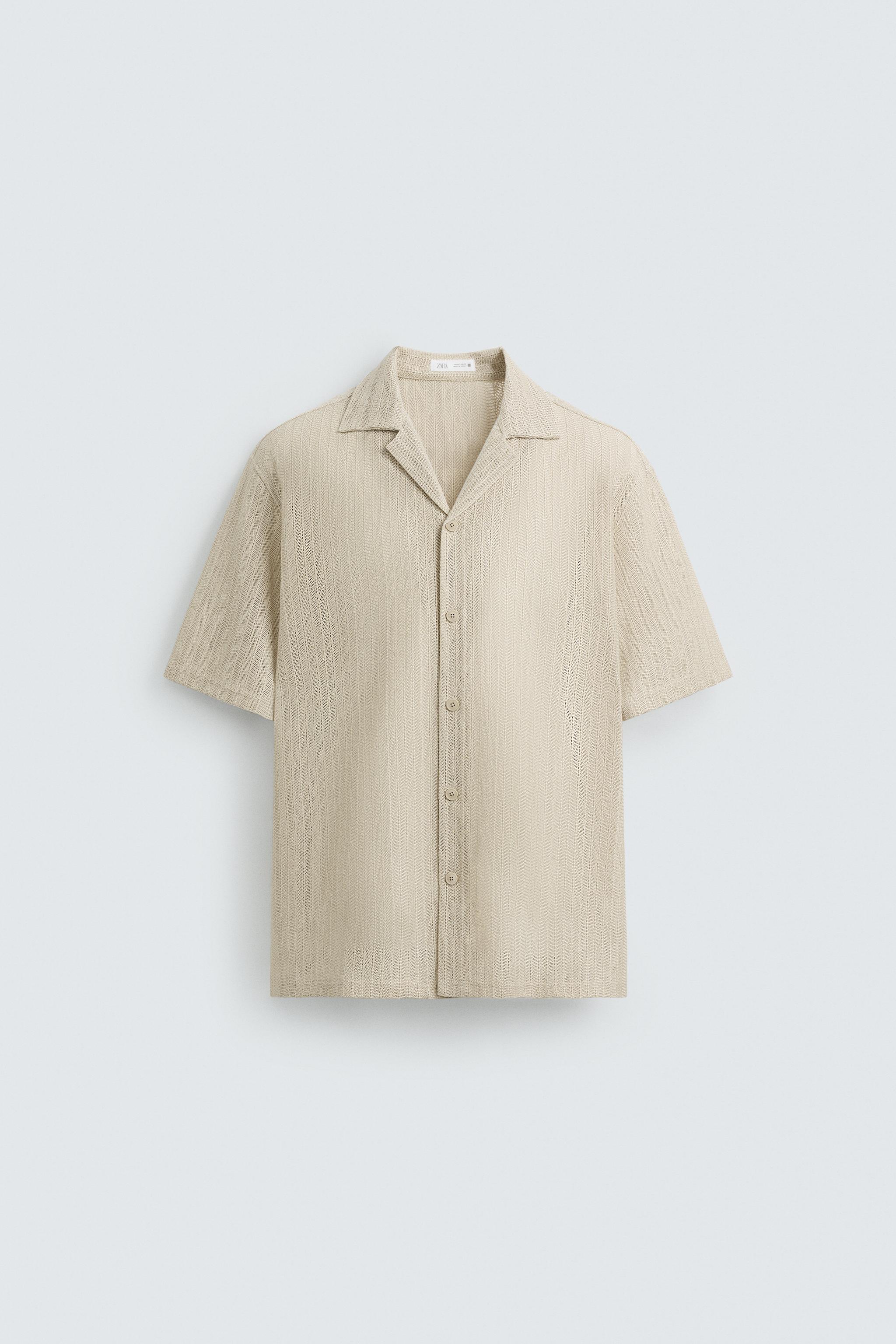OPEN WEAVE HERRINGBONE SHIRT