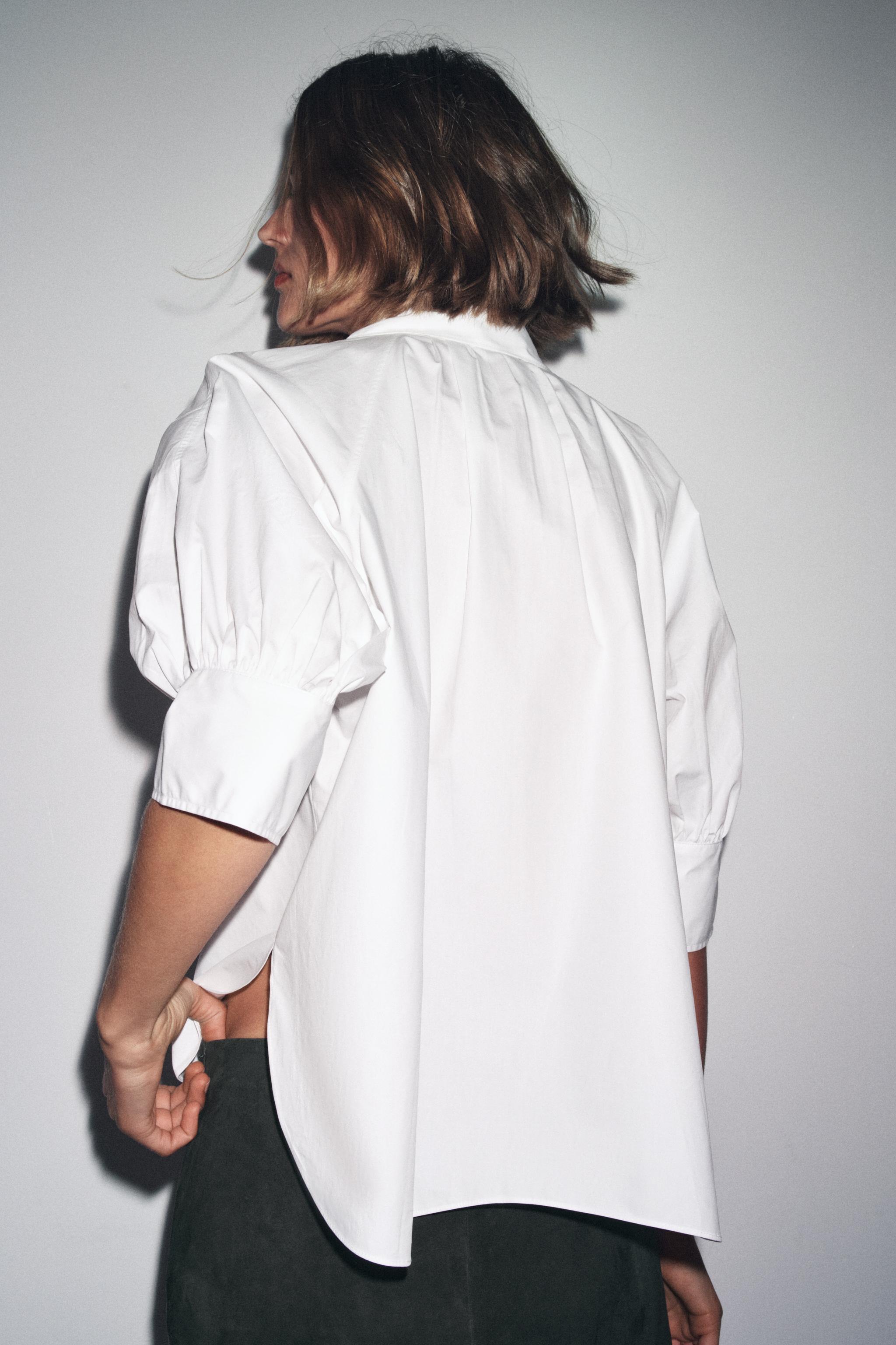 ZW COLLECTION PLEATED BALLOON SLEEVE SHIRT