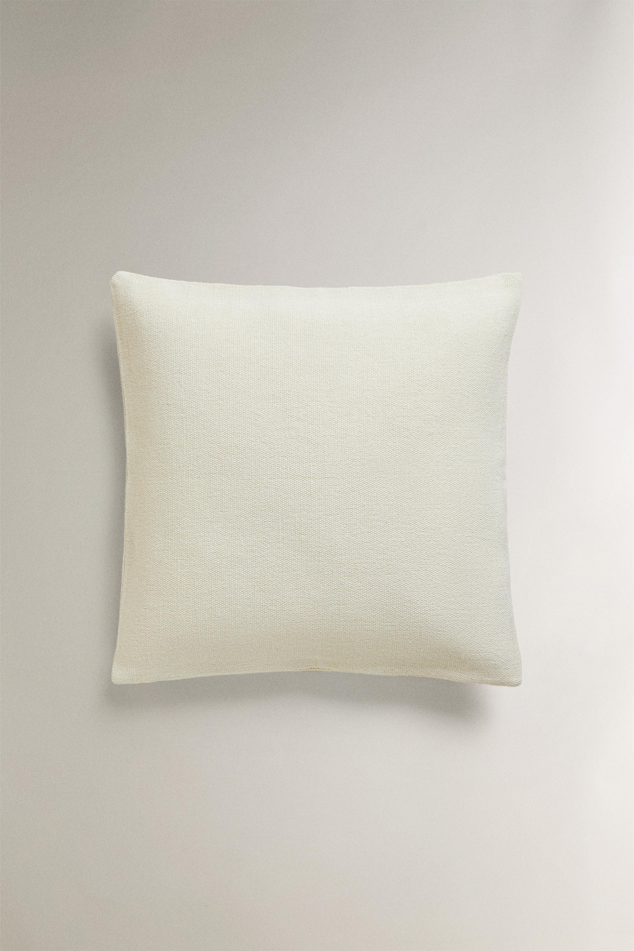 JUTE AND COTTON THROW PILLOW COVER