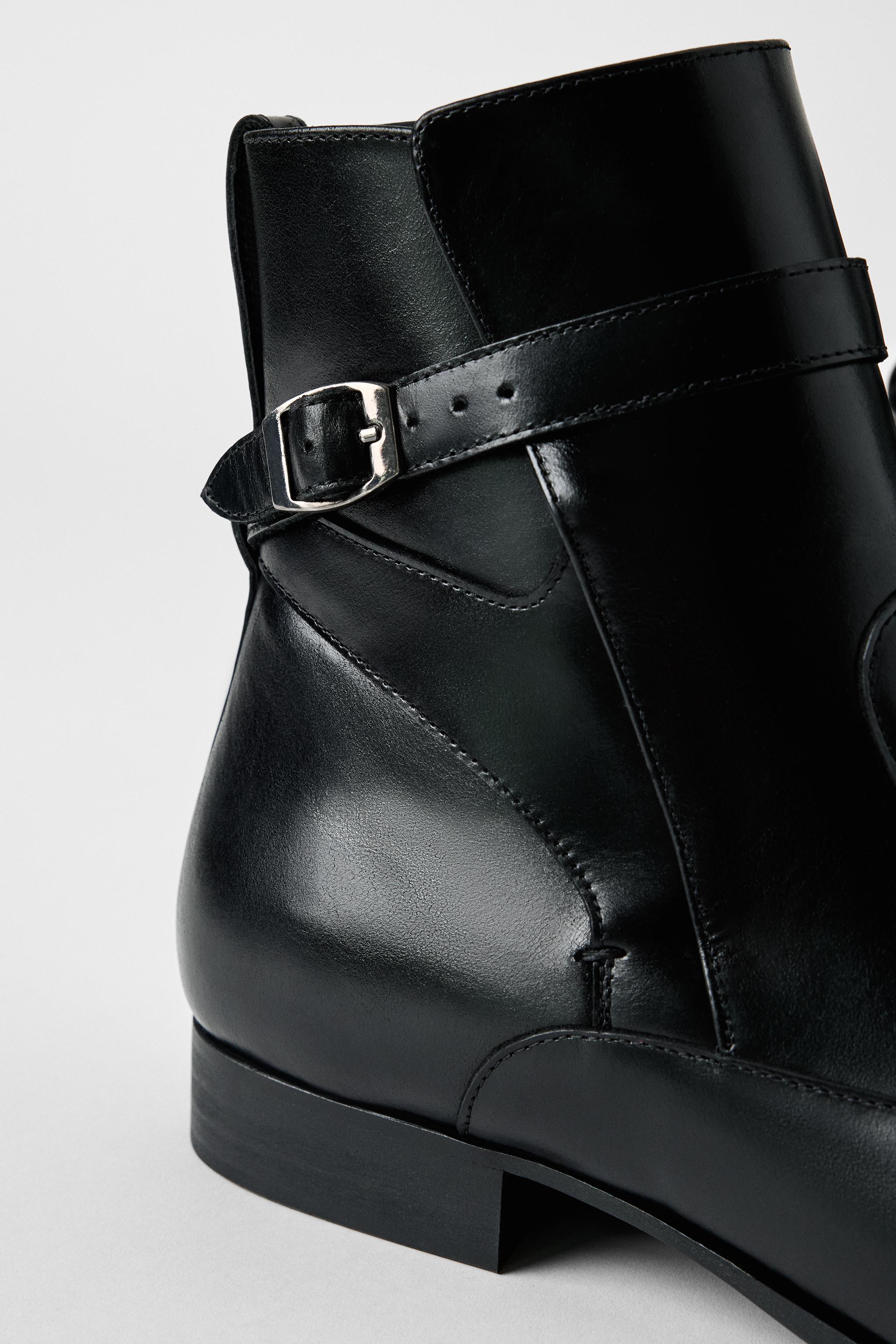 LEATHER BUCKLE BOOTS BOBBY GILLESPIE X ZARA
