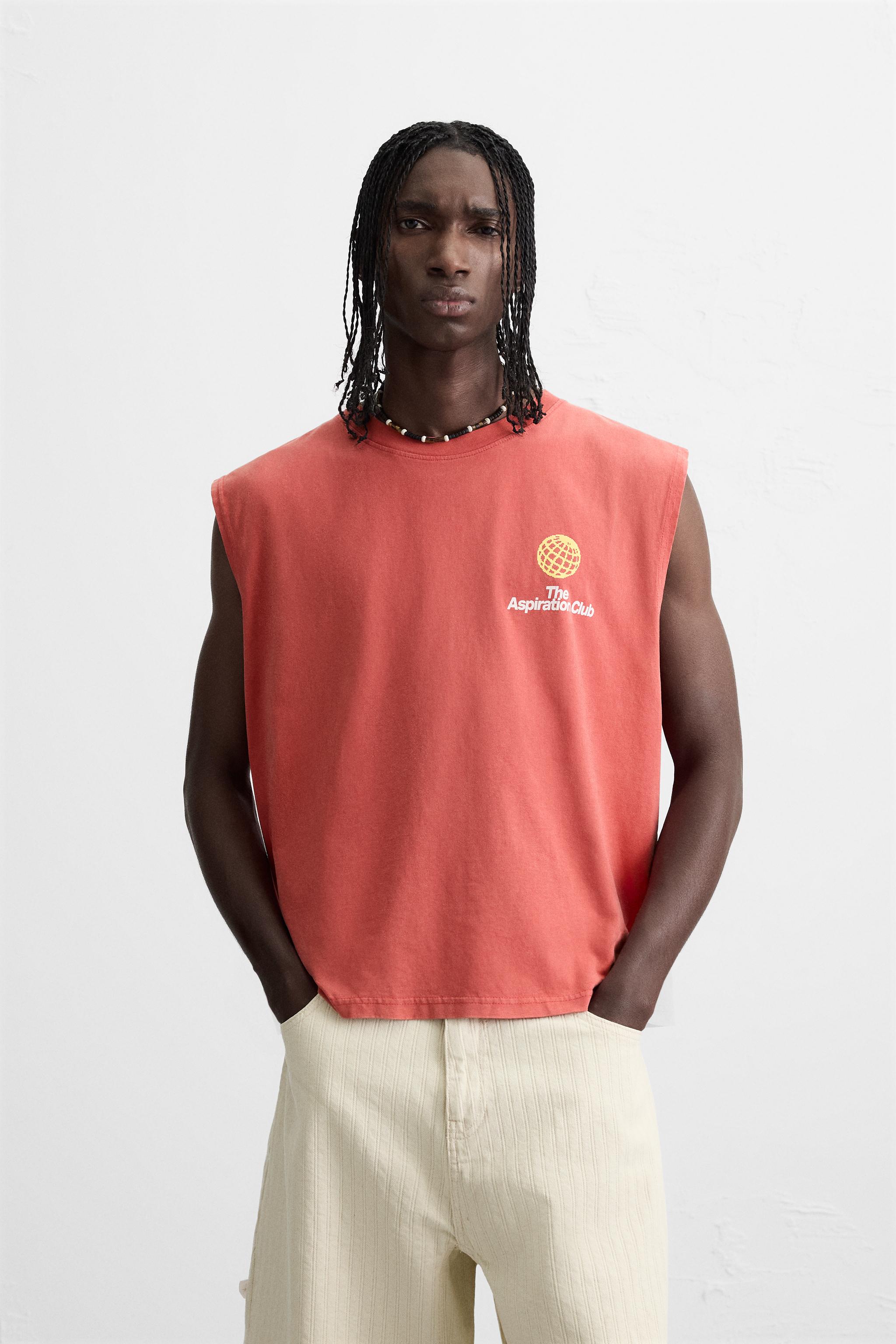 CONTRAST PRINT KNIT TANK TOP