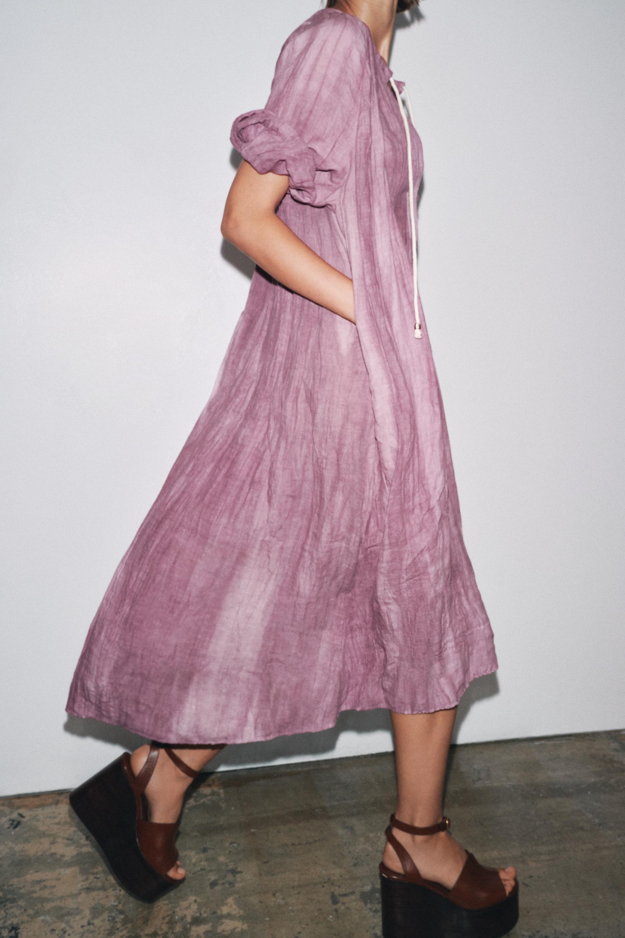 ZW COLLECTION TIE-DYE LINEN TUNIC DRESS